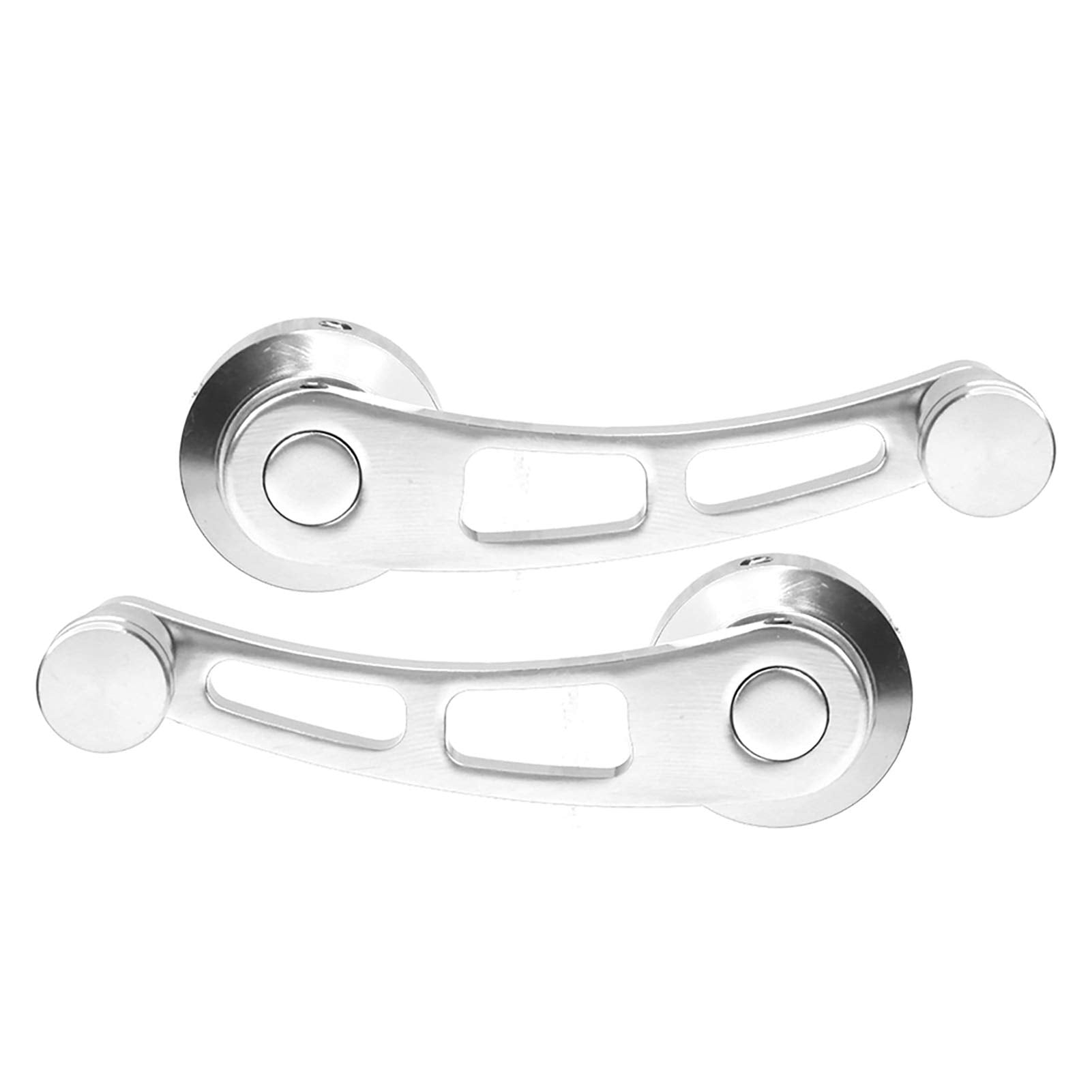 Window Crank Handle, 2Pcs Easy To Use Car Socket Crank Handle, Ergonomic Winder Crank, Alloy Window Handle Riser Fit For Classic Car(Silver)