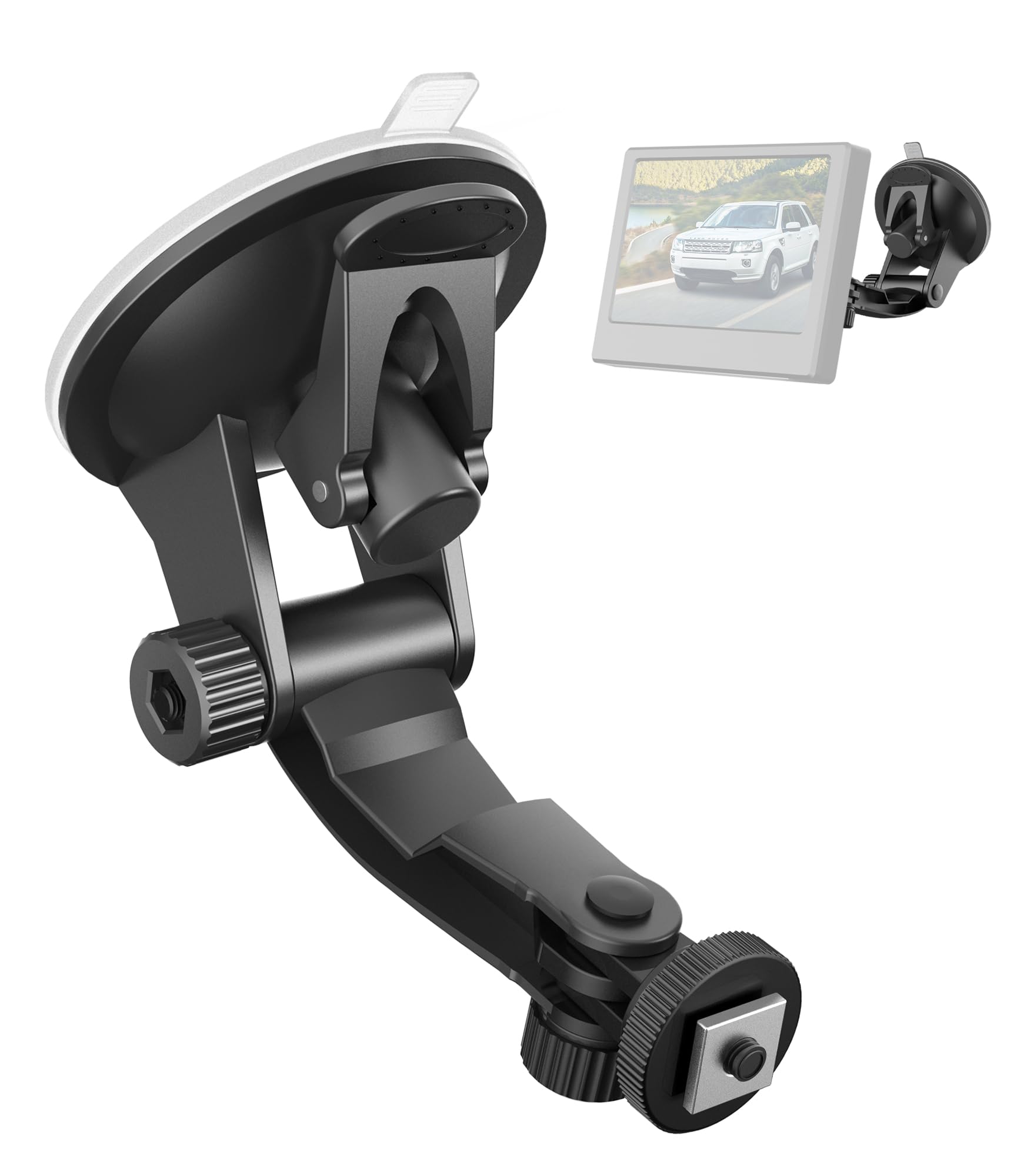 Backup Camera Monitor Mount,(7/9 Inch) Pixelman Large Dual Suction Cup Reverse Camera Monitor Mount,Windshield Holder For Rear V