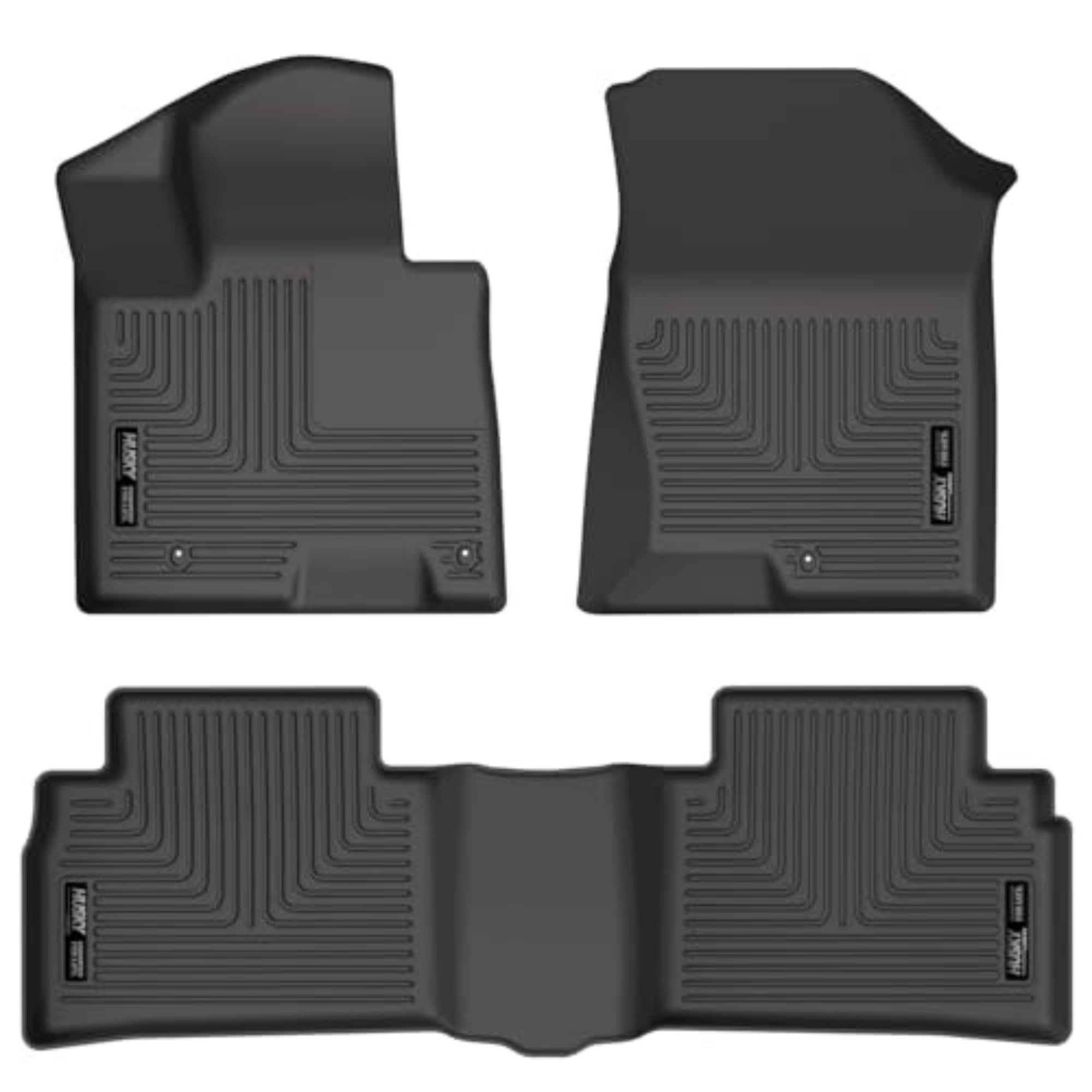 Husky Liners Weatherbeater Floor Mats | Fits 2022-2024 Hyundai Tucson (Excludes Hybrid Model) | Front & 2Nd Row, 3-Pc Black - 95781