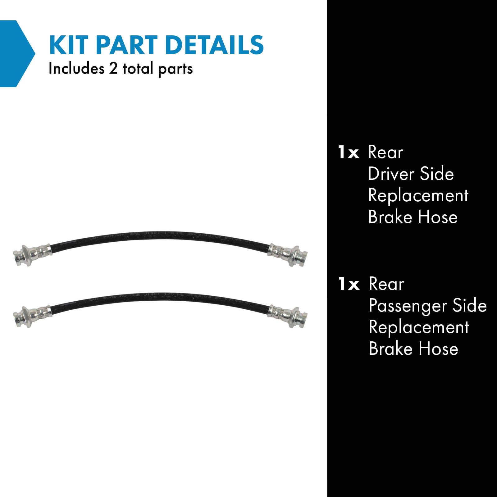 Trq Rear Brake Hose Compatible With 1998 Chevrolet 1989-1997 Geo 1995-2006 Hyundai 86-08 Suzuki