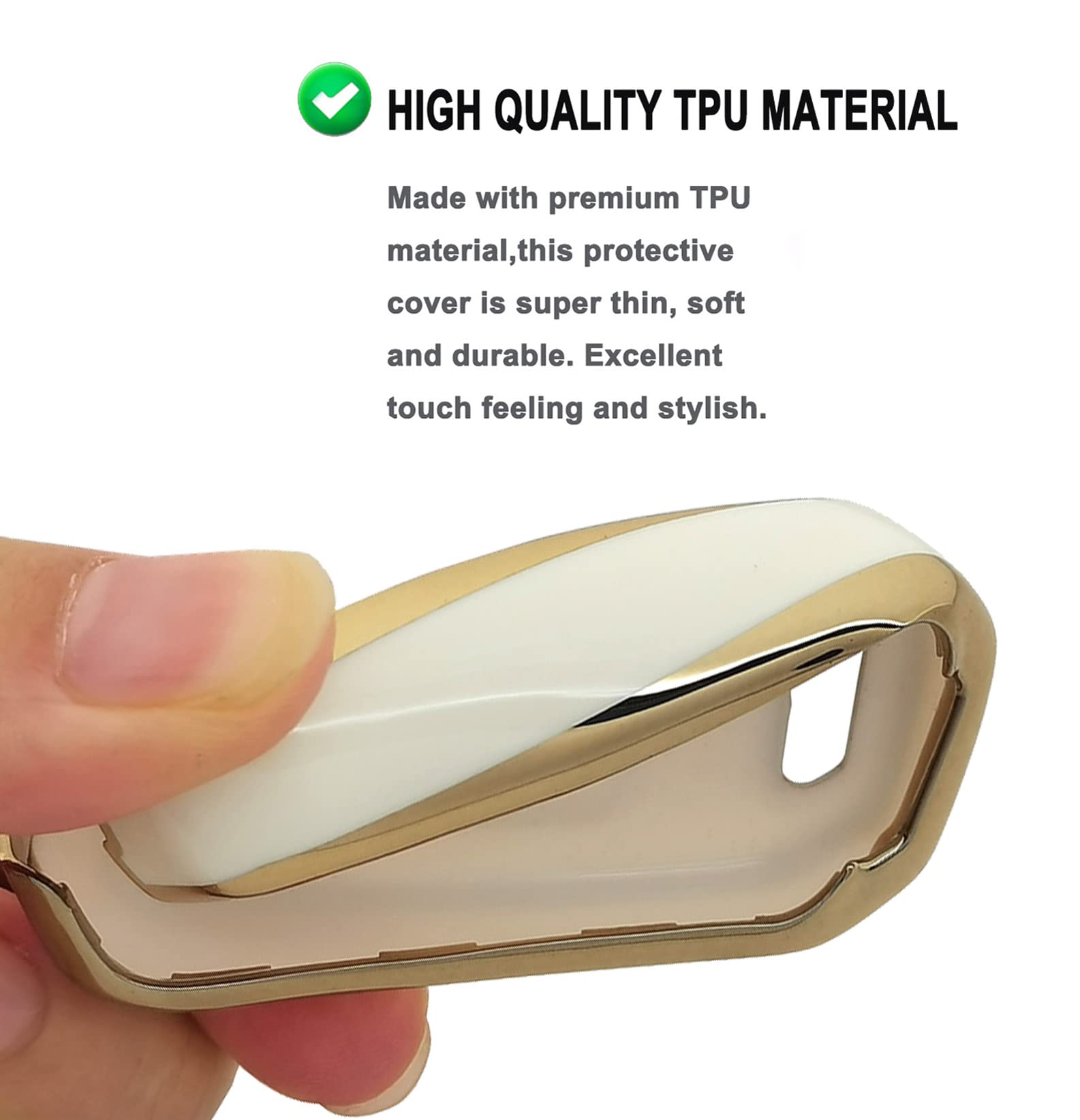 Key Fob Cover Case Fit For Honda Accord Civic Cr-V Hr-V Remote Holder Skin Protector Keyless Entry Sleeve Accessories (White)