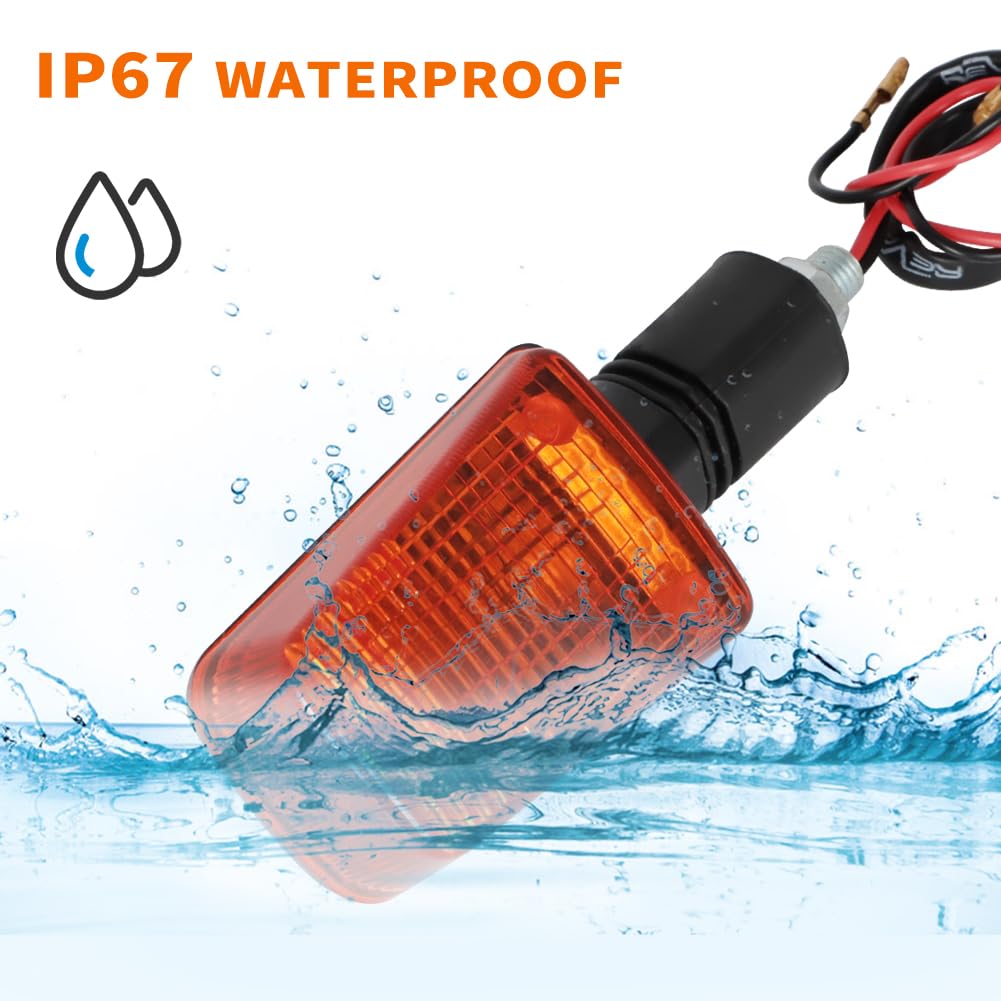 Motoparty Short-stem Turn Signals for Suzuki DR350 DR650 DR 125 200 250 350 650 GSXR 750 1100 with Good Durability and Waterproo