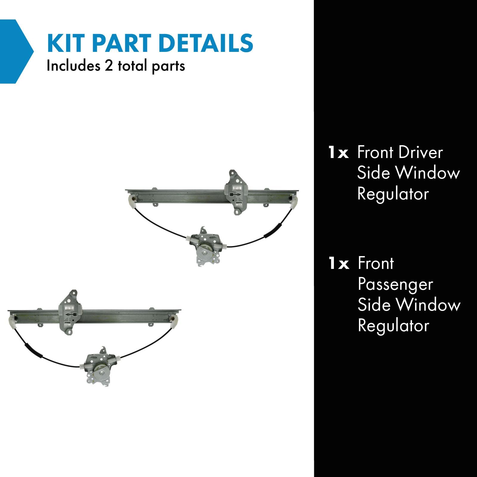 Trq Front Power Window Regulator Set Compatible With 2005-2015 Nissan Frontier 2005-2010 Pathfinder Xterra 2009-2012 Suzuki Equa