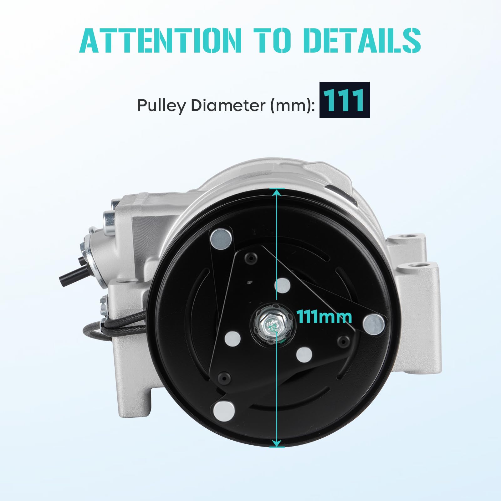 AC Compressor with Clutch Fits for Honda CR-V 2.4 2.4L 2002 2003 2004 2005 2006, Without heating switch, Replaces CO 10663PC