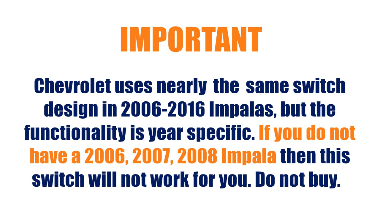 SWITCHDOCTOR Window Master Switch for 2006-2008 Chevrolet Impala