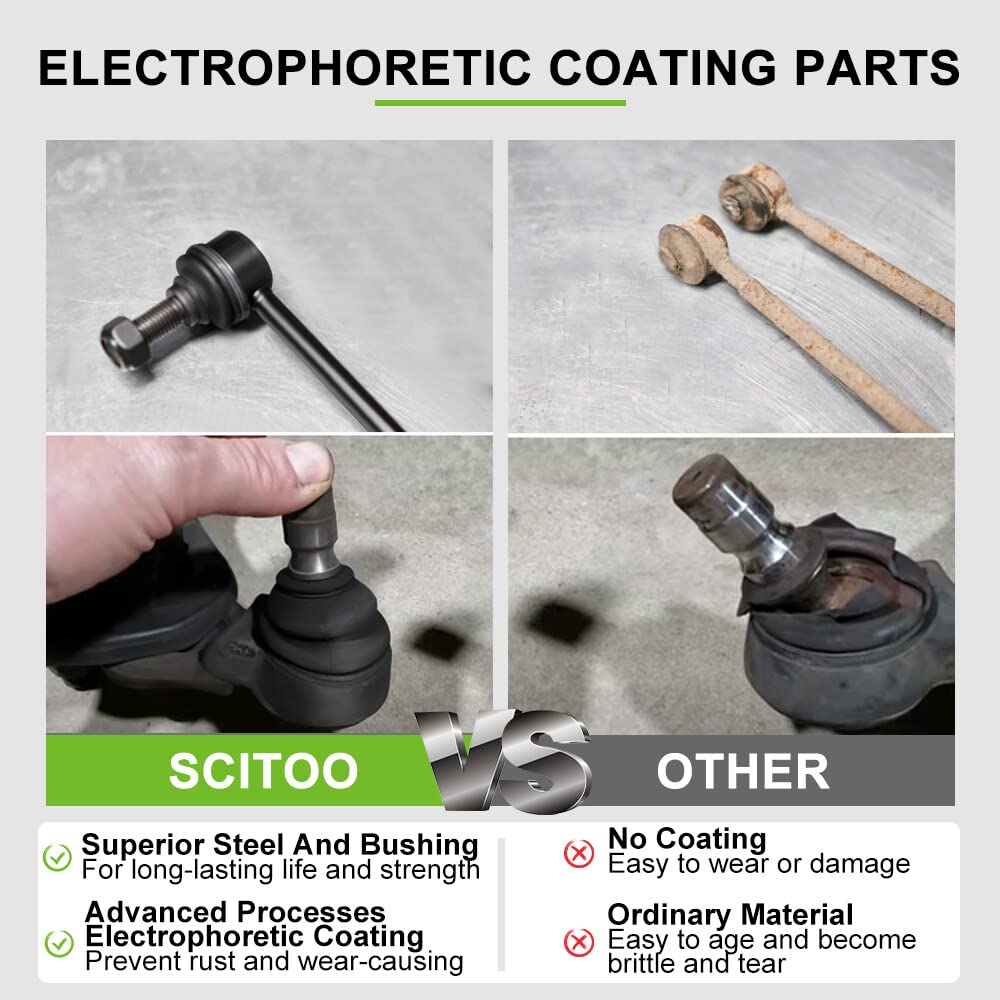 Scitoo 8Pcs Front Suspension Kit Outer Inner Tie Rod End W/Boot Sway Bar End Link Replacement For 2011-2019 For Ford Explorer 2013-2019 For Ford Police Interceptor Utility