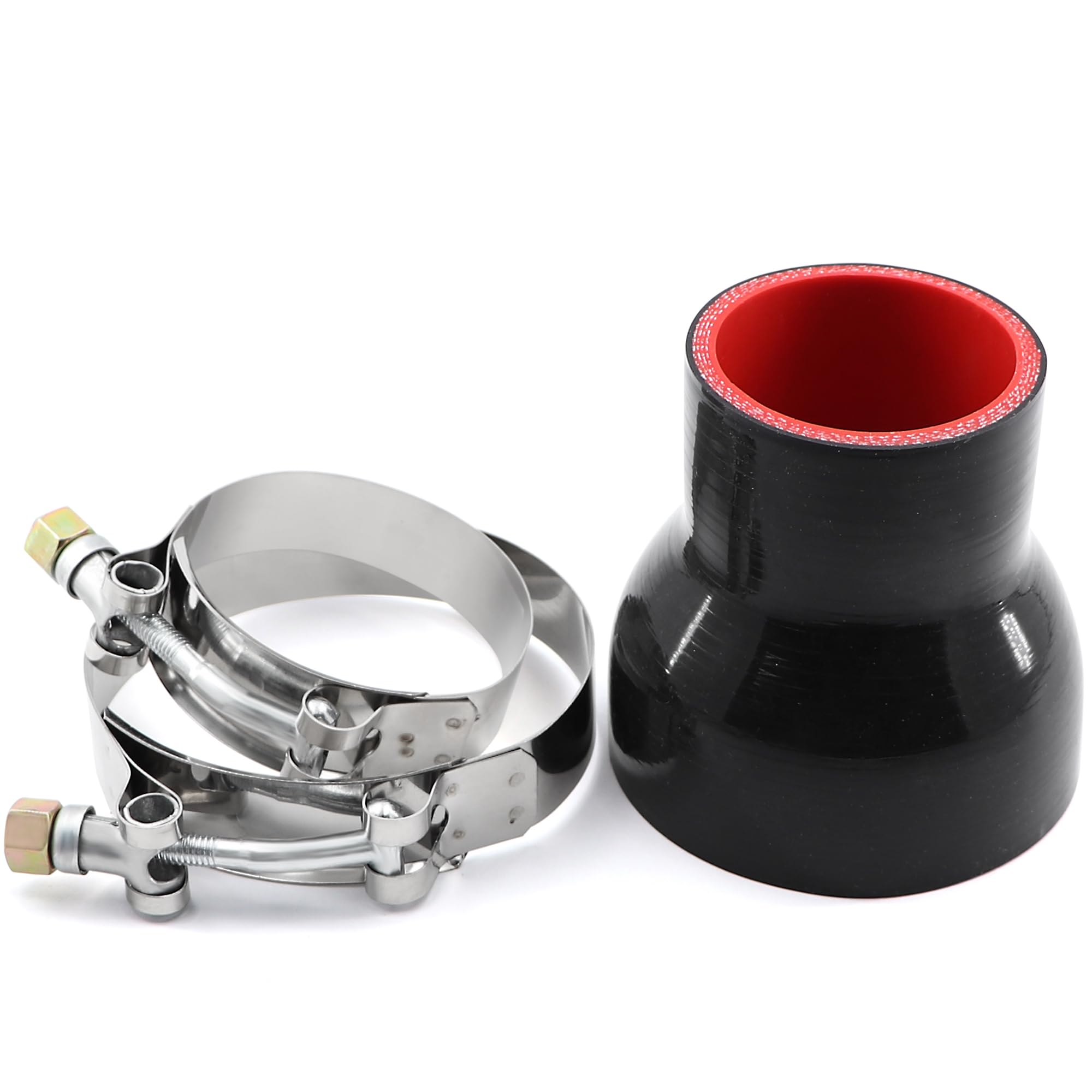 Taukealugs Straight Reducer Coupler Silicone Hose ID 2-inch to 3-inch 4-Ply with Stainless Steel T-Bolt Clamp for Turbo/Intercoo