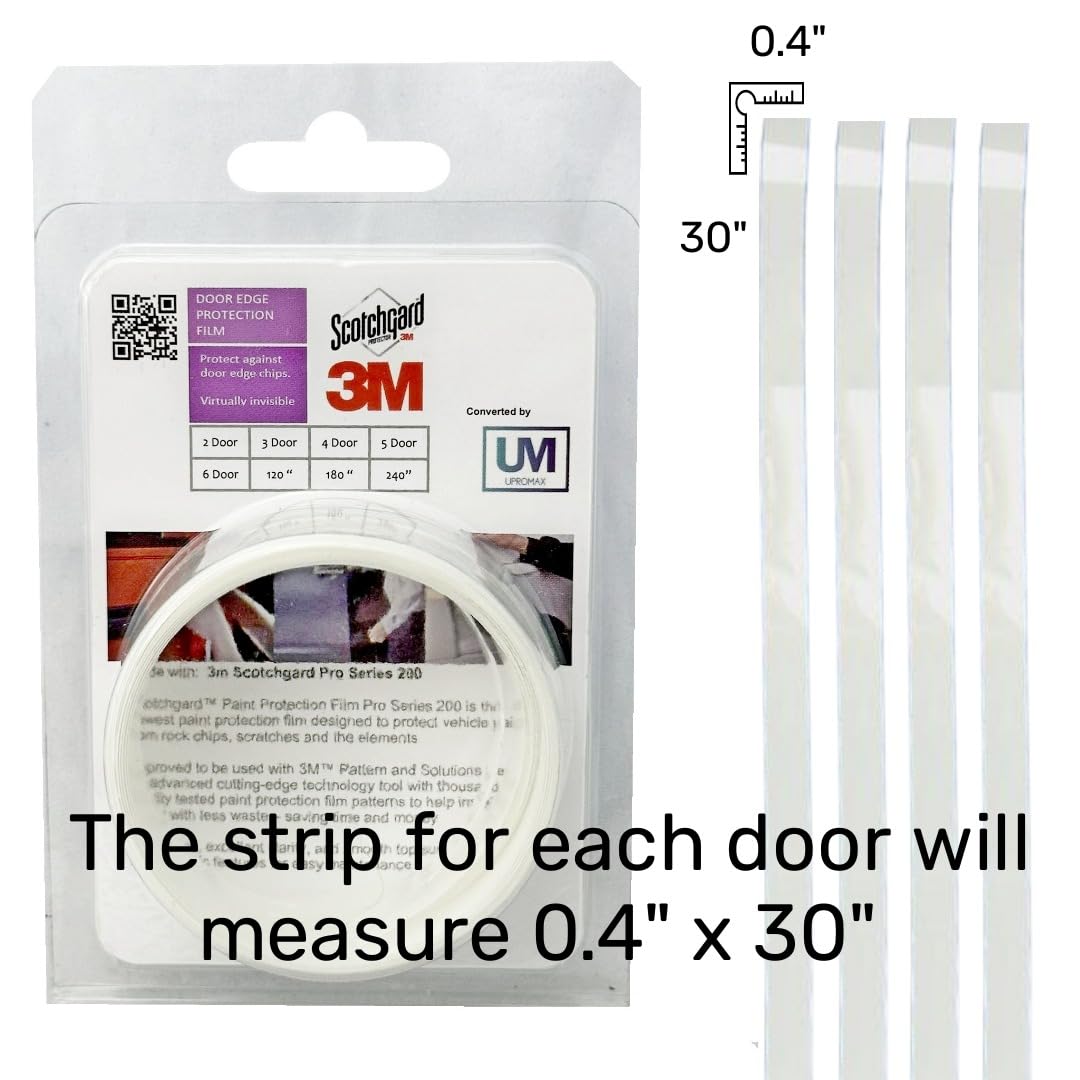 Door Edge Paint Protection Film (3 Doors) PRE-Cut Strips Car Door Protector Edge Guard Scratch 8mil Strips Clear Invisible Unive