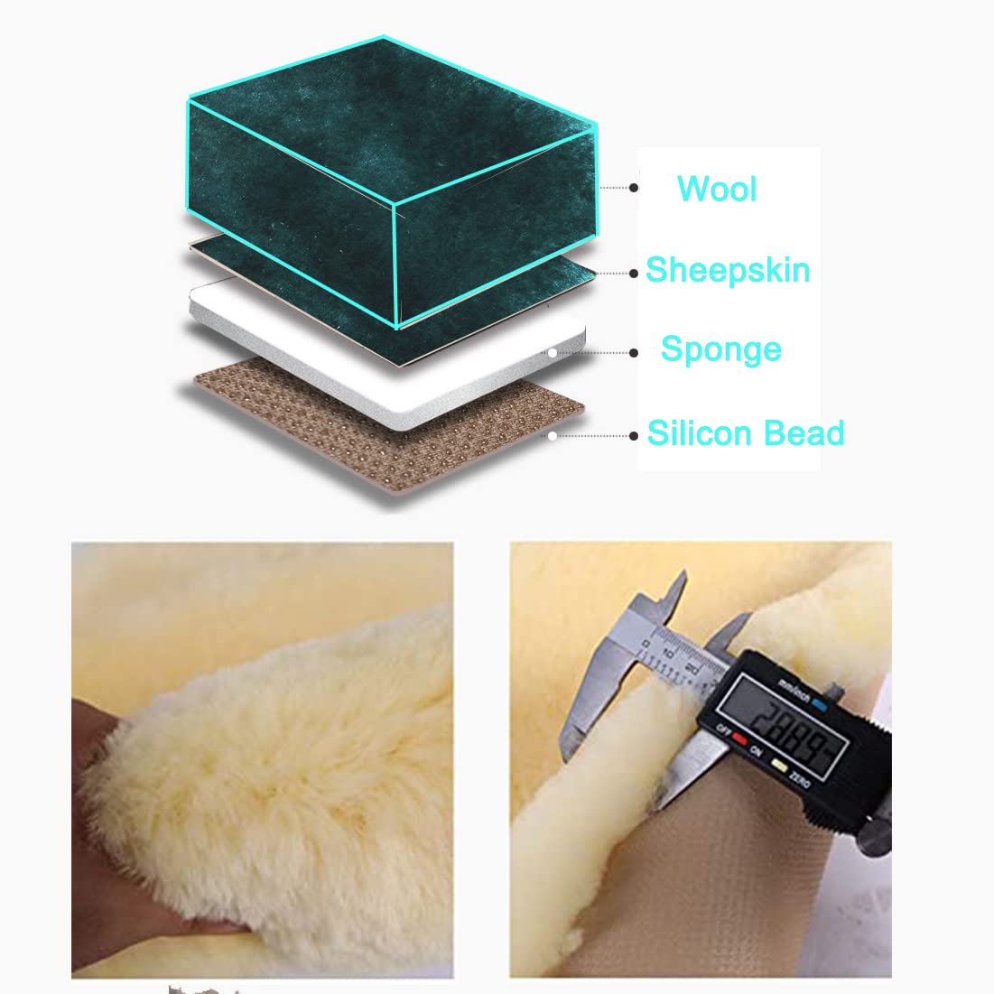 Ogland Fluffy Genuine Australia Sheepskin Car Back Seat Cover For Auto Rear Interior Accessories Seat Cushion With Soft Fuzzy Wo