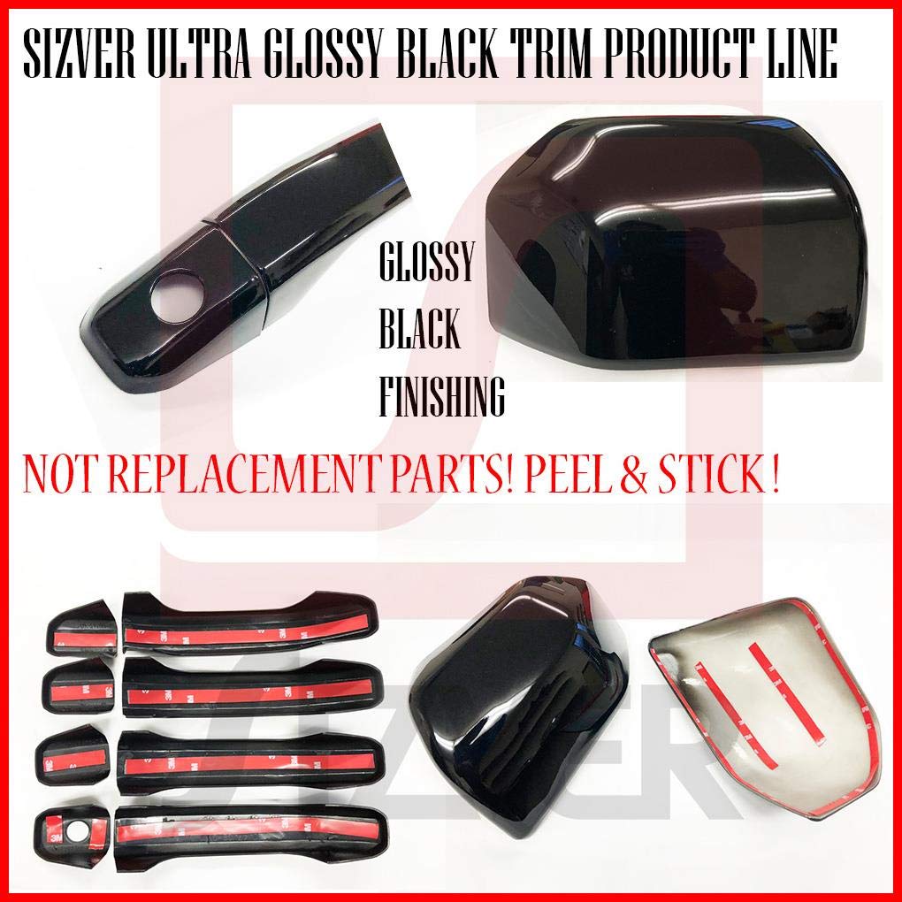 S SIZVER Ultra Finish Glossy-Black Series 12pcs Door Handle Covers Compatible with 2007-2013 Chevrolet Silverado+Suburban+Tahoe+