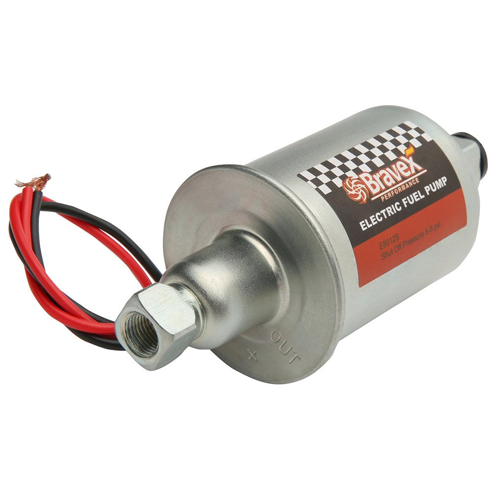 Bravex E8012S Universal Electric Fuel Pump Low Pressure 5-9 Psi 12V W/Installation Kit