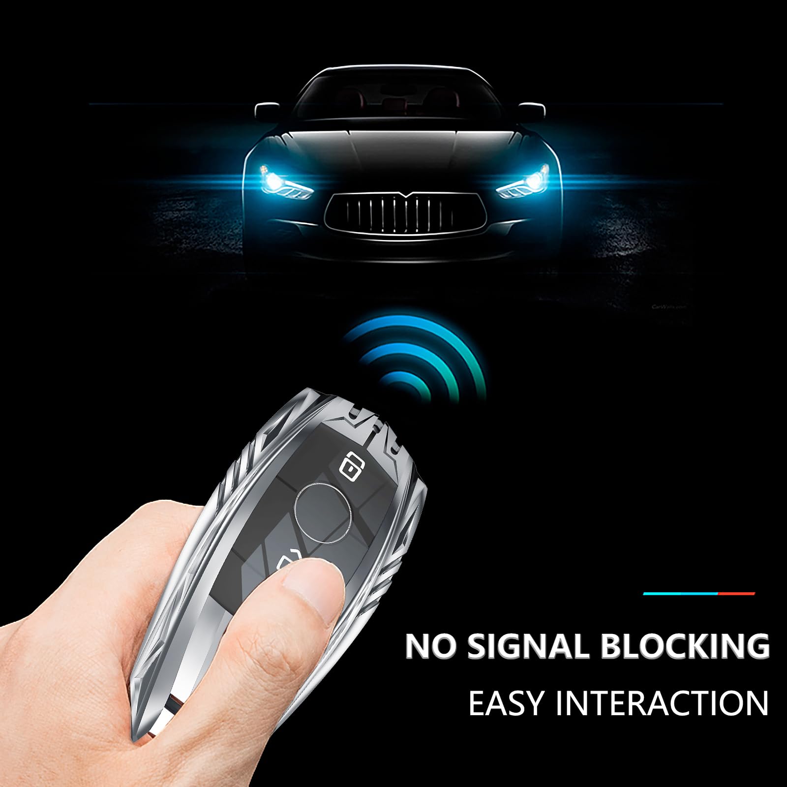 Ocezbiis For Mercedes Benz Key Fob Cover,Keychain,Zinc Alloy Protection Car Key Shell Case Compatible With Mercedes Holder Smart