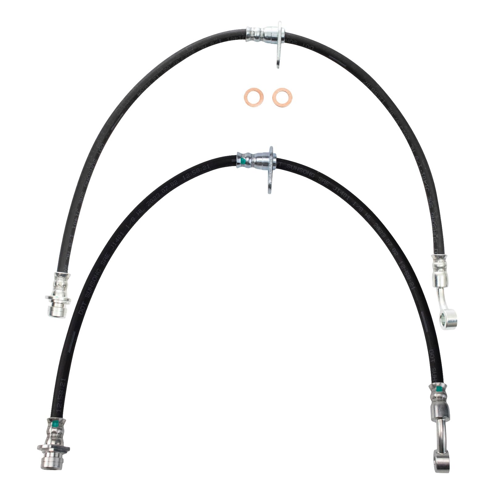 Trq Front Brake Hose Set Compatible With 2003-2011 Honda Element