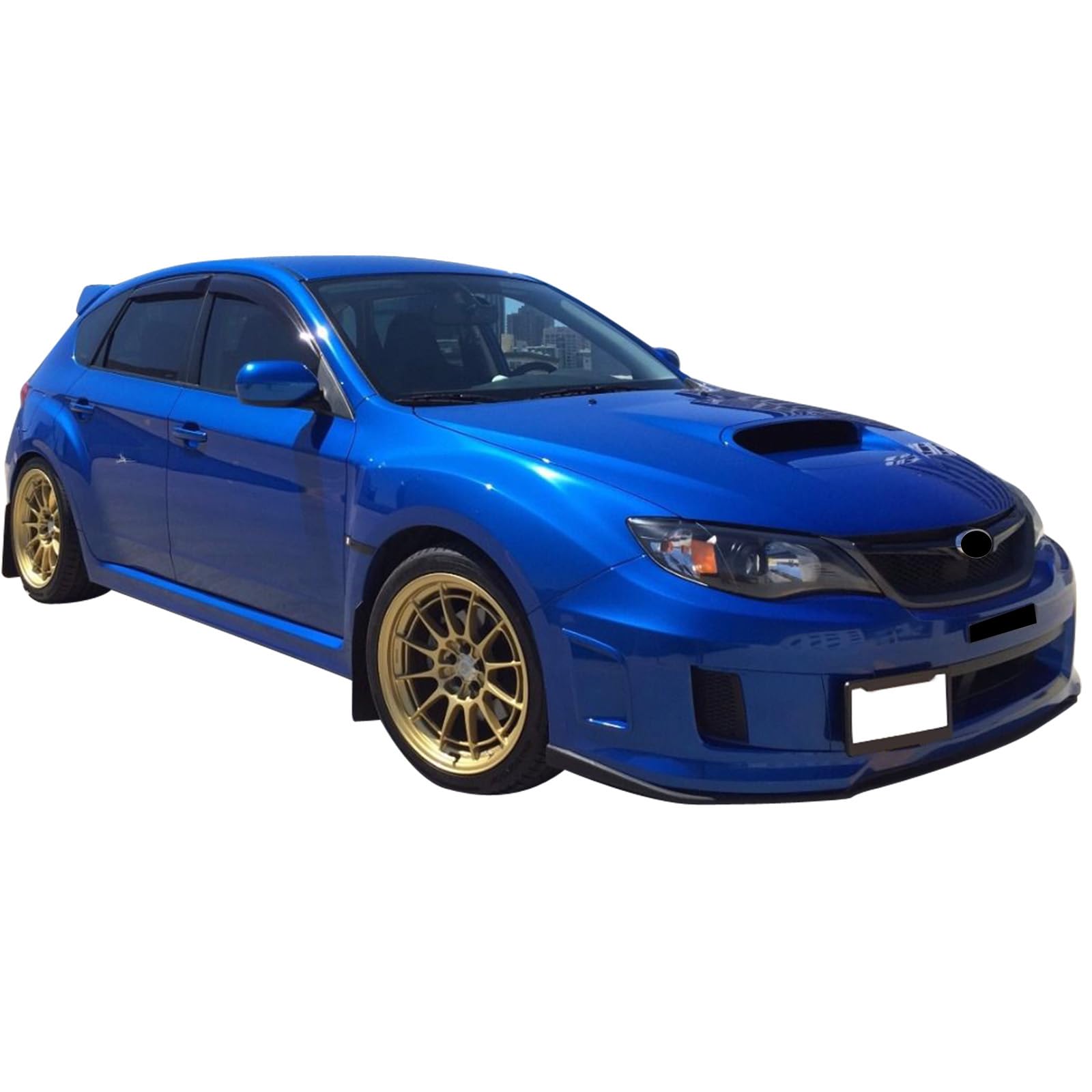 IKON MOTORSPORTS Front Bumper Lip for 2011-2014 Subaru Impreza WRX & STI, V-Limited Style, Unpainted Black, Polypropylene, Model BLF-S