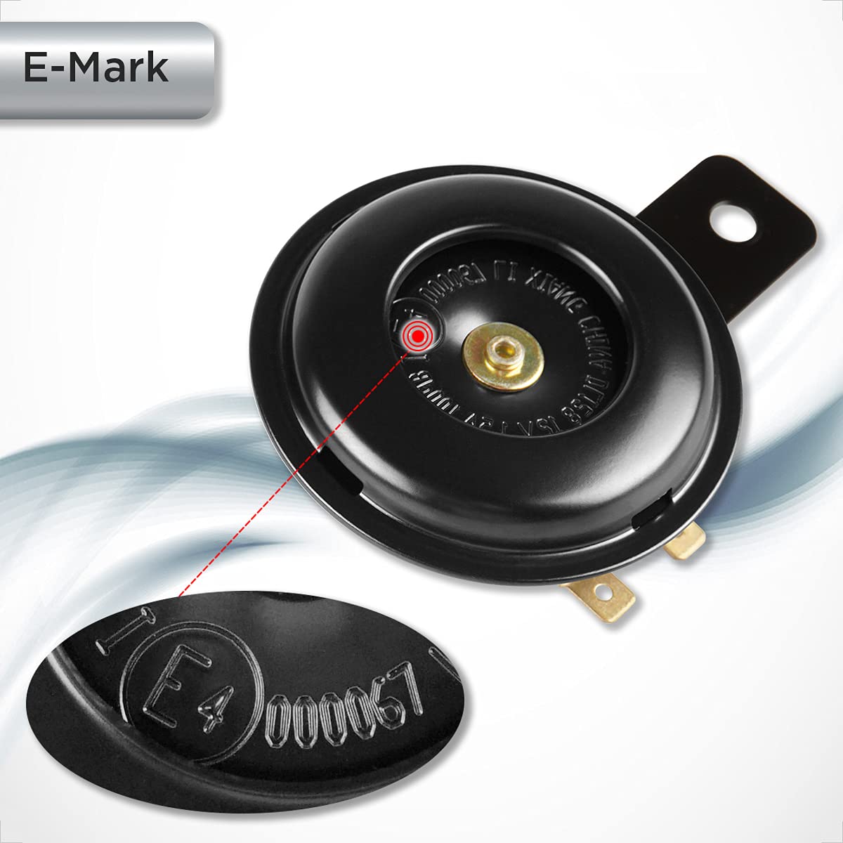 Evermotor Motorcycle Horn Car Speakers Universal Black Mini Air Horn 12V Loud For Safety With E-Mark Fit In Bicycle,Truck,Bike,S