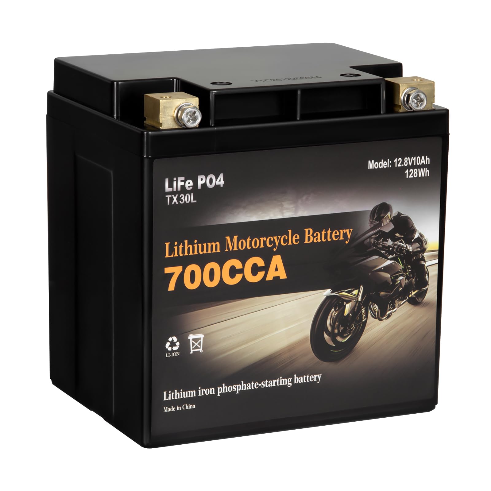 Autocessking YTX30L-BS Lithium Battery, 700A LiFePO4 Motorcycle Battery, 12V 10AH ATV, UTV, Jet Ski, Scooter, Lawn Mower, Tracto