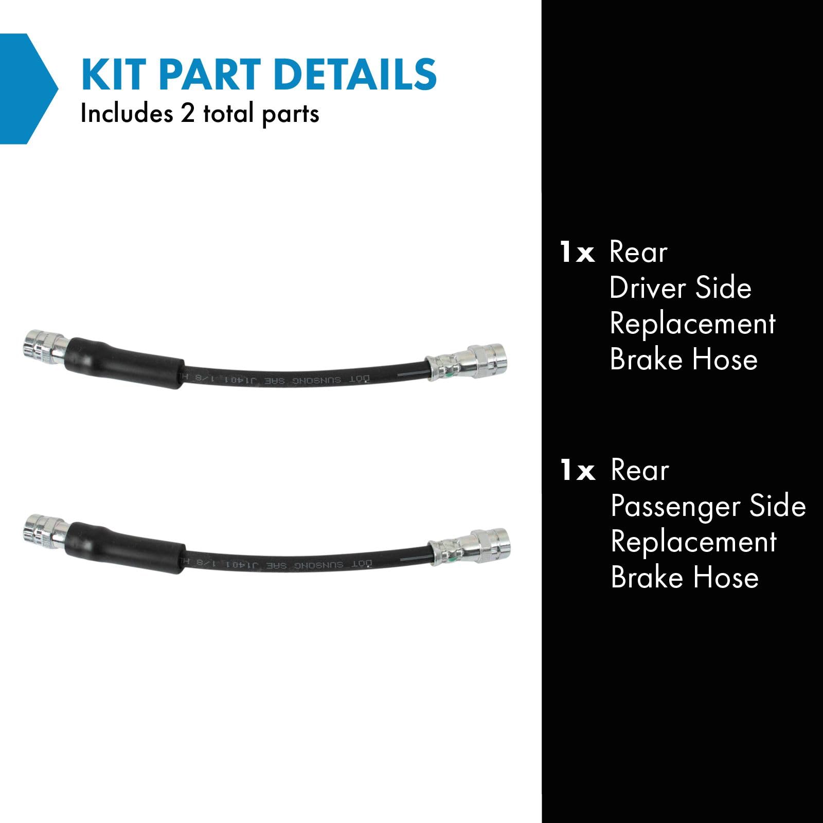 Trq Rear Brake Hose Set Compatible With 2006-2013 Audi A3 2006-2009 A3 Quattro 2014-2019 Volkswagen Beetle 2009-2017 Cc 2012-201