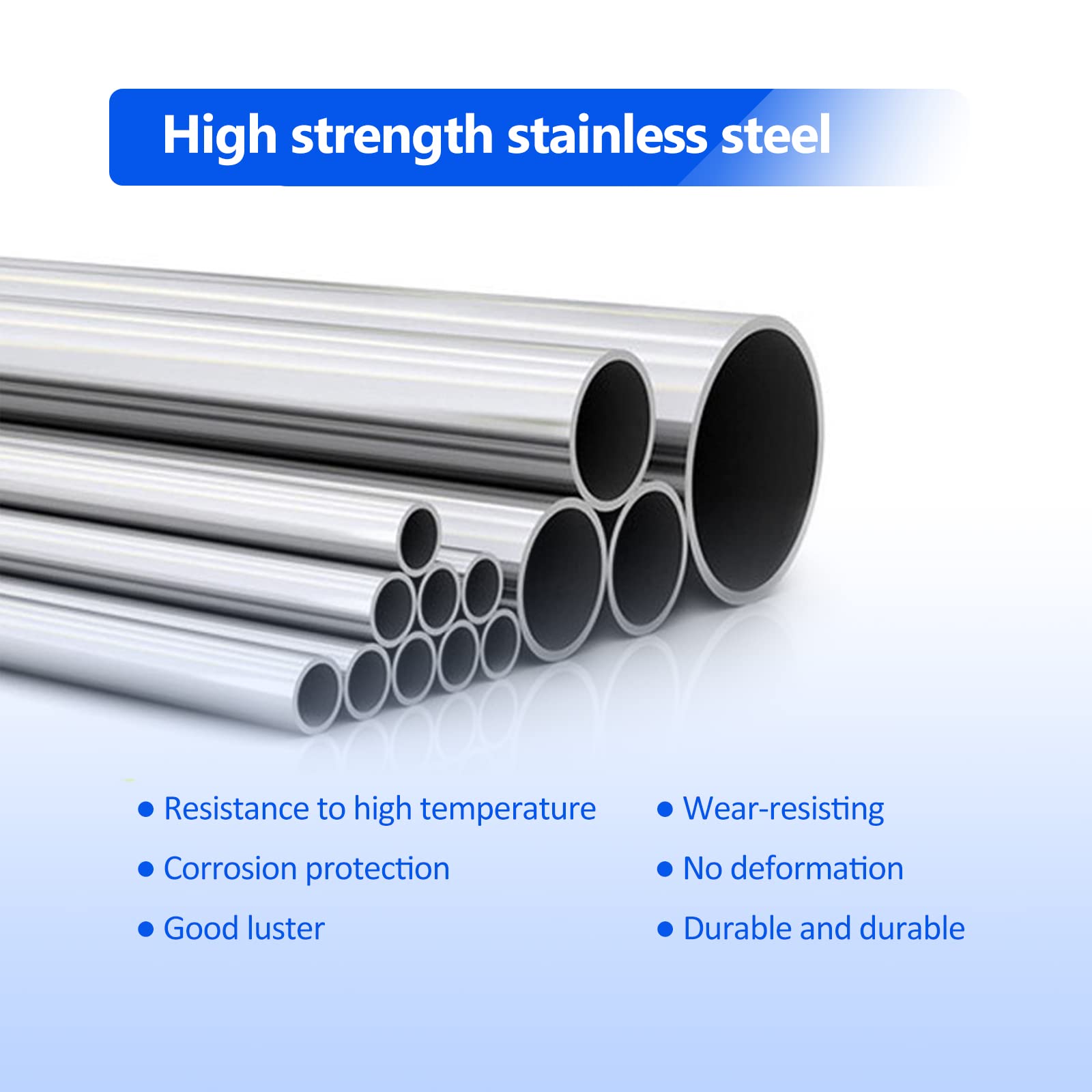 Miytsya 1 PC Car Exhaust Tip, 2.48 Inlet 3.34 Outlet 5.5 Overall Length Stainless Steel Exhaust Tips, Universal Chrome Pol