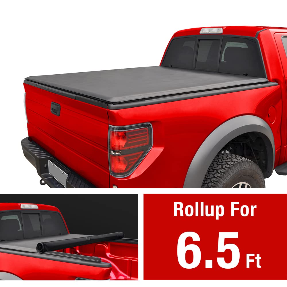 Maxmate Soft Roll-Up Truck Bed Tonneau Cover Compatible With 2004-2008 Ford F-150; 2005-2008 Lincoln Mark Lt | Fleetside 6.5' (7