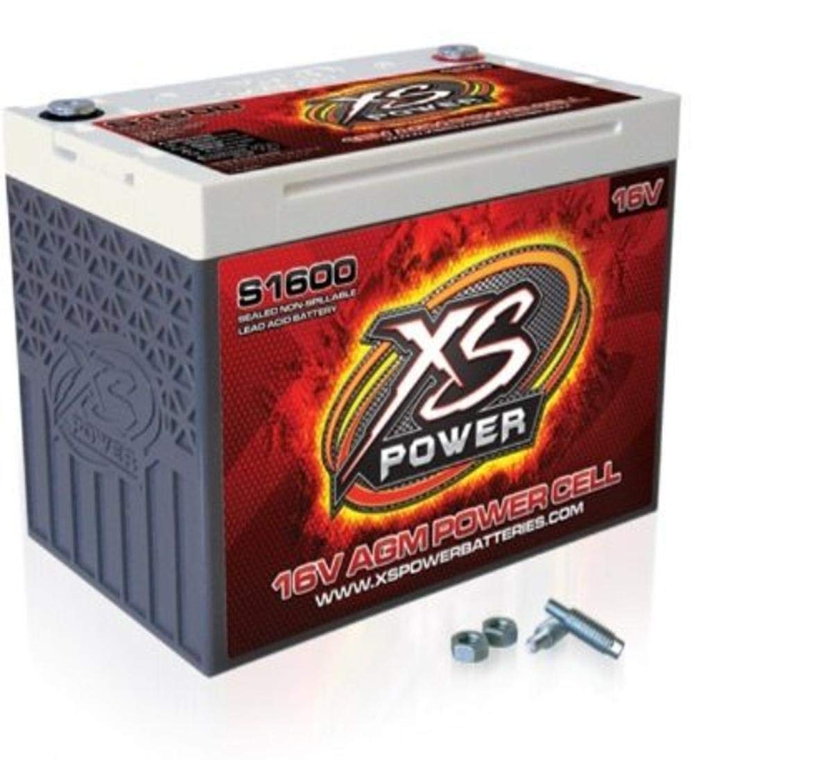 Xs Power S1600 16V 2,000 Amp Agm Starting Battery With 3/8'' Stud Terminal