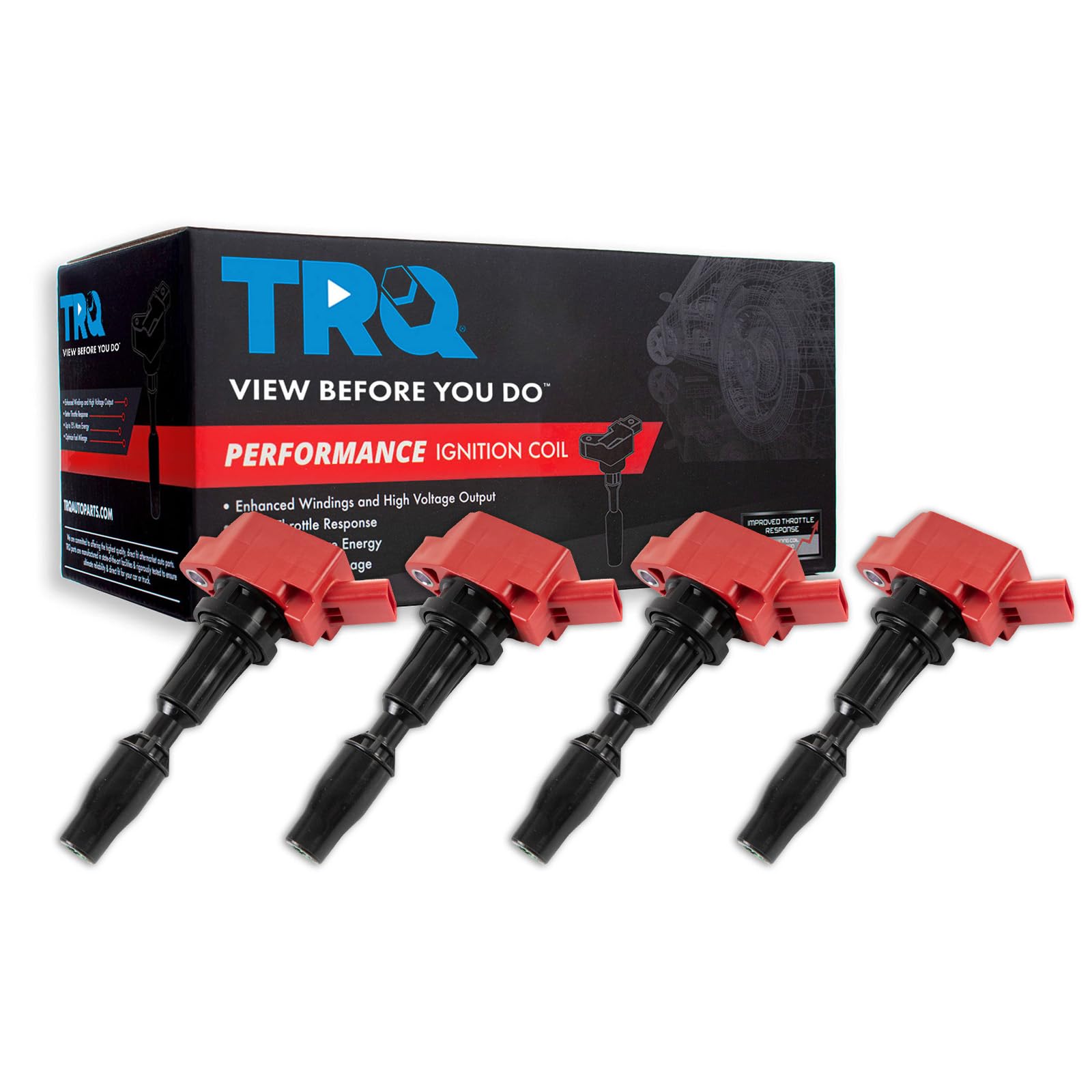 TRQ Ignition Coil Set Compatible with 19-21 Genesis 15-21 Hyundai 16-21 Kia