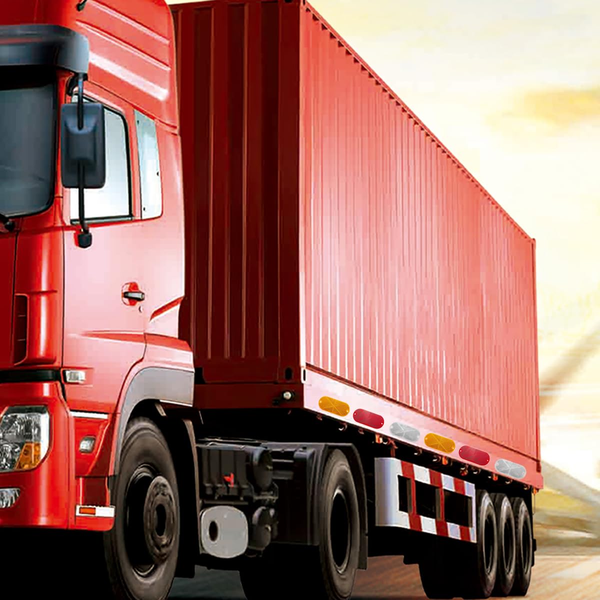 BESULEN Car Oval Reflectors, 10pcs Automotive Wheels Motorcycle Reflective Stickers, Self Adhesive Safety Reflectors for Roads,