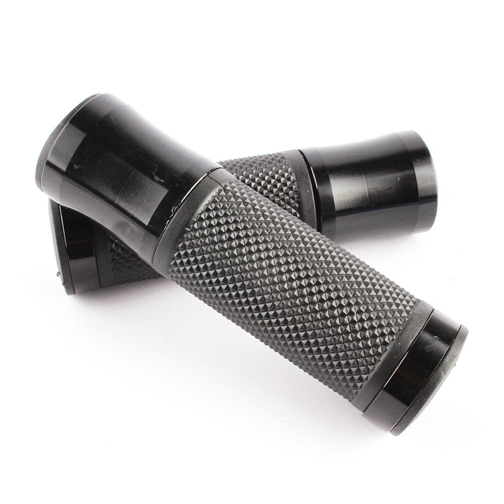 Pair of 7/8'' 22mm Motorcycle CNC Aluminum Rubber Gel Hand Grips Handlebar for Sports Bike Chopper Cruiser Bike