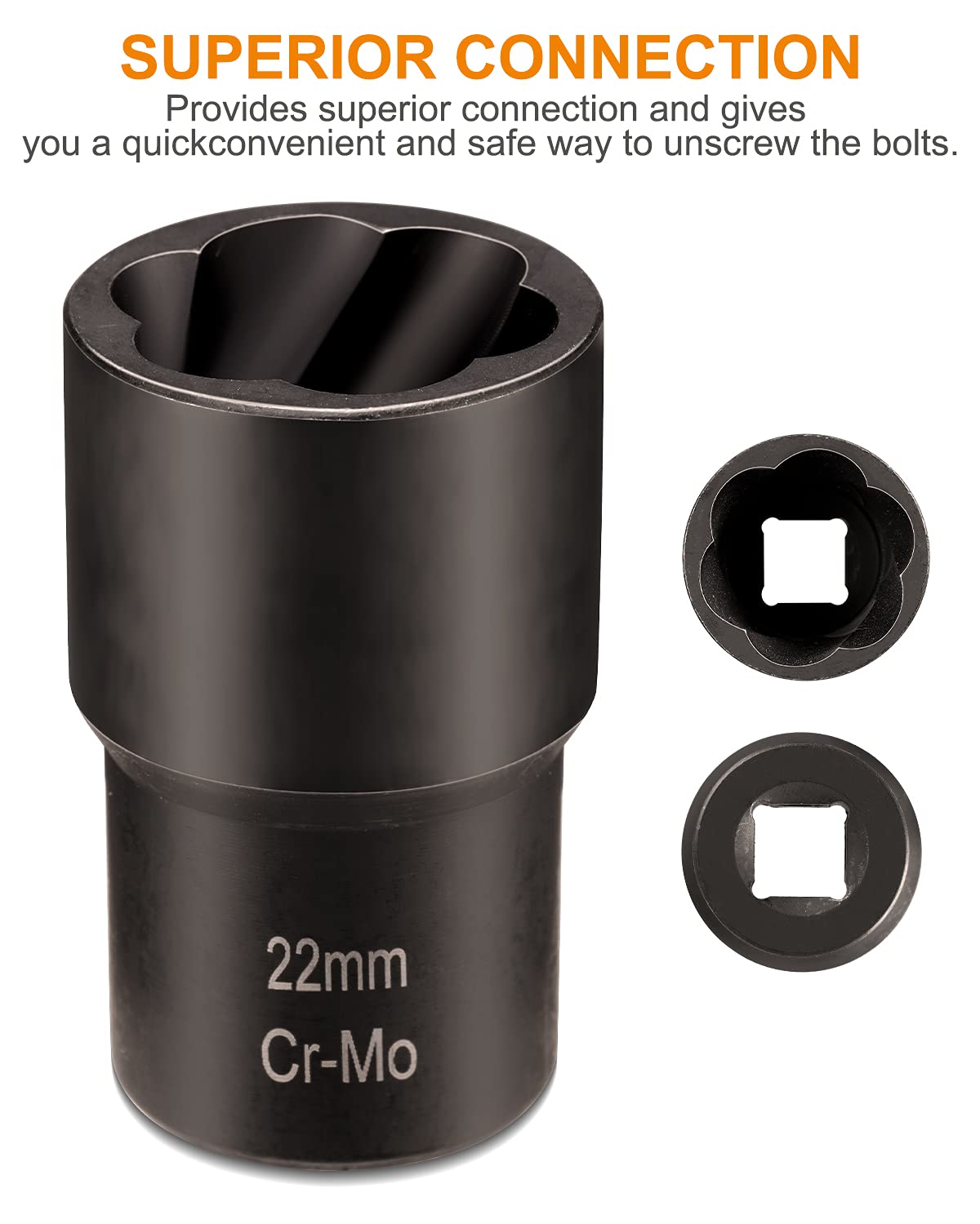 Thinkwork 1/2 Inch Drive Lug Nut Removal Tool, 6 Pieces Wheel Lock Removal Kit, Lug Nut Remover For Stripped, Rounded, Damaged,