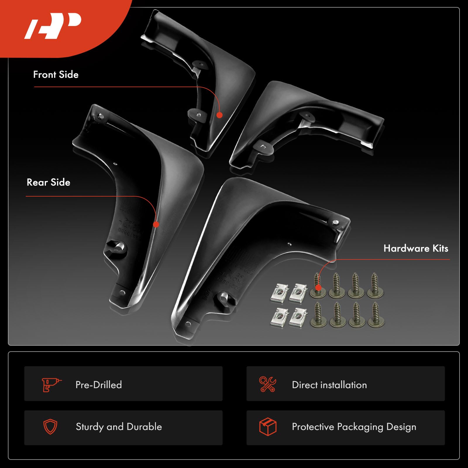 A-Premium Set Of 4Pcs Mud Flaps Splash Guards Mudguards Mudflaps With Hardware Compatible With Jeep Cherokee, 2019-2021, Sport U