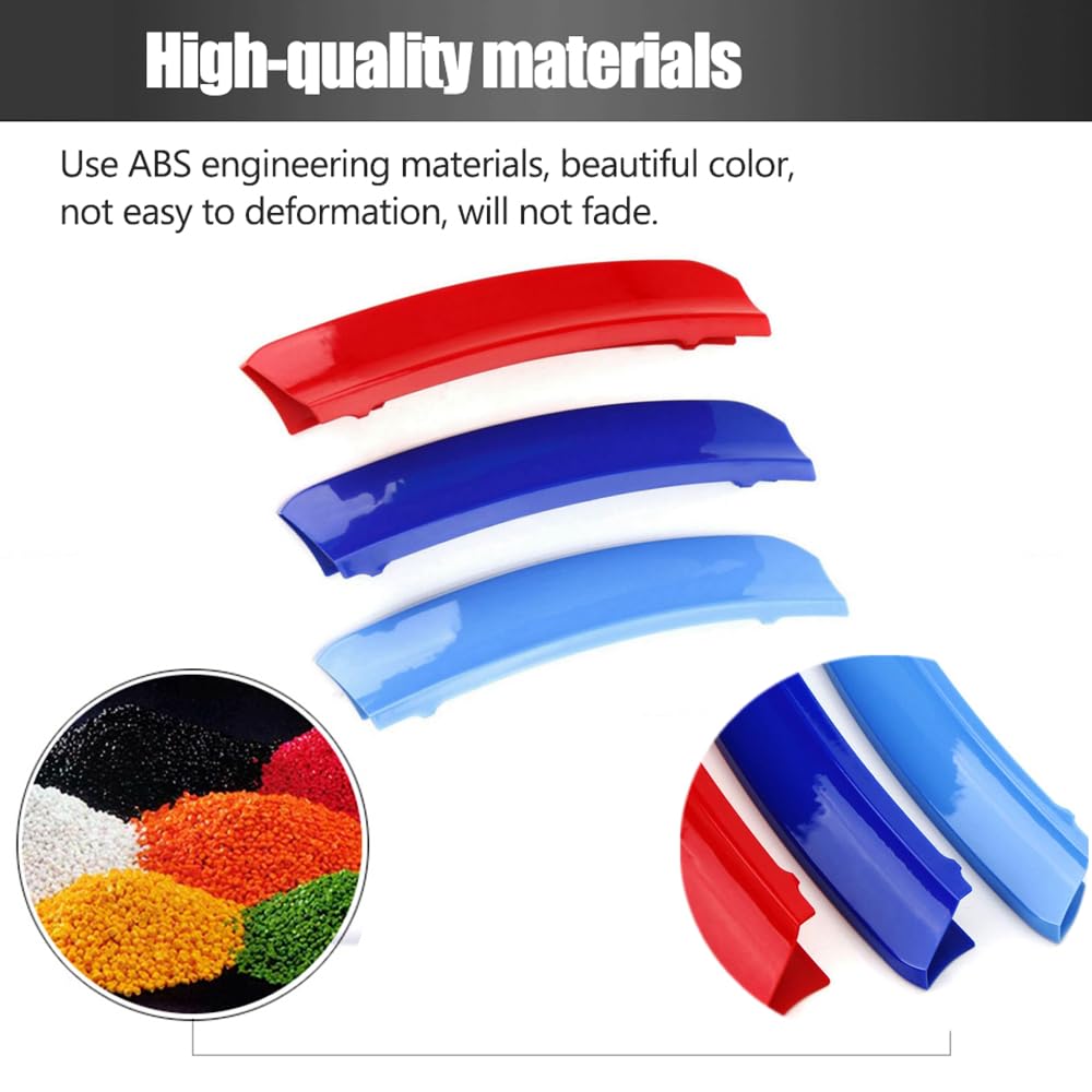 Goodream Abs Plastic Grille Inserts For Bmw X3 2018-2021, M-Colored, 7 Beams Compatible Standard Kidney Grille
