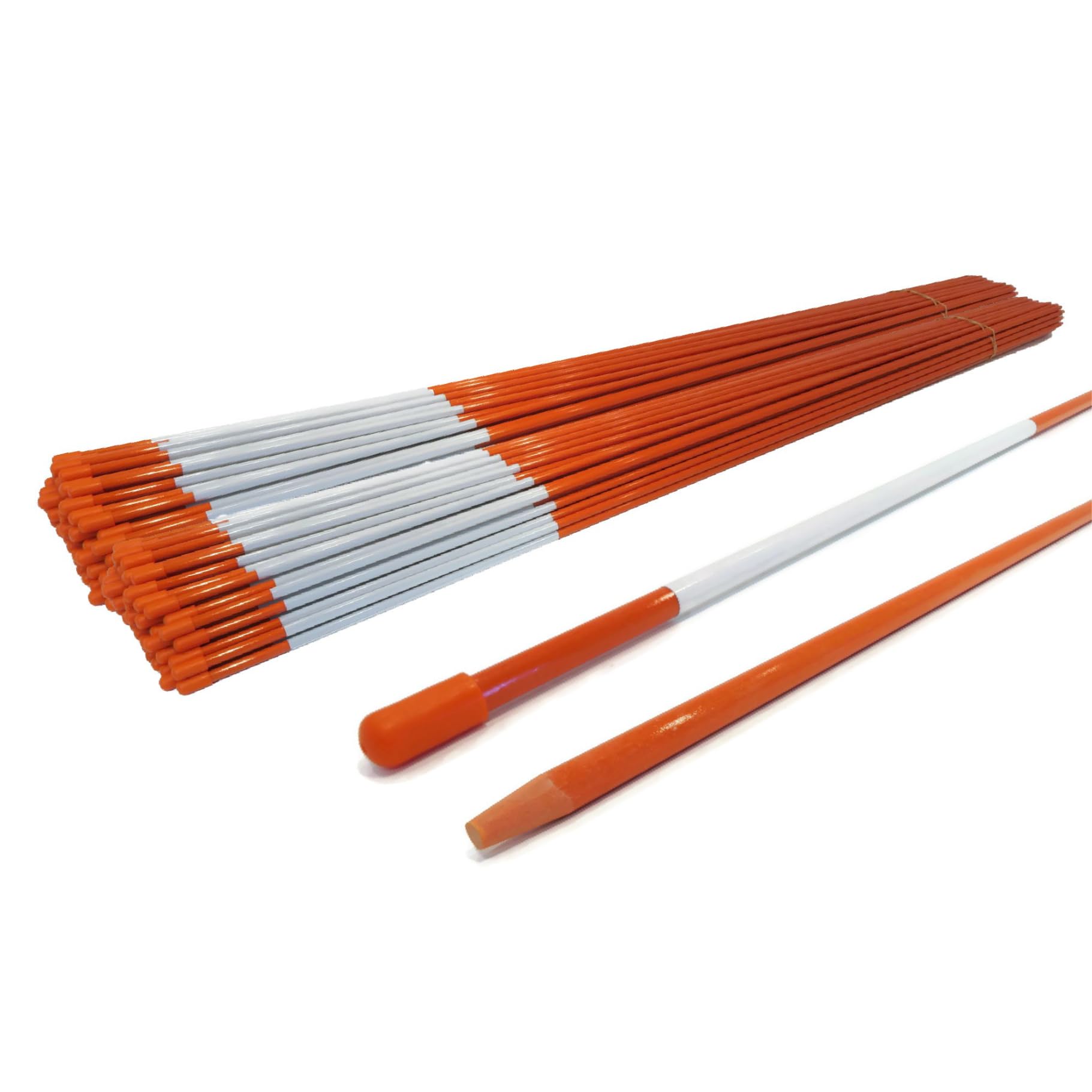 The ROP Shop (Pack of 2000) (5/16 Inch) Orange 48 Inch Reflective Driveway Markers, Snow Stakes Poles for Snow Plowing Driveways