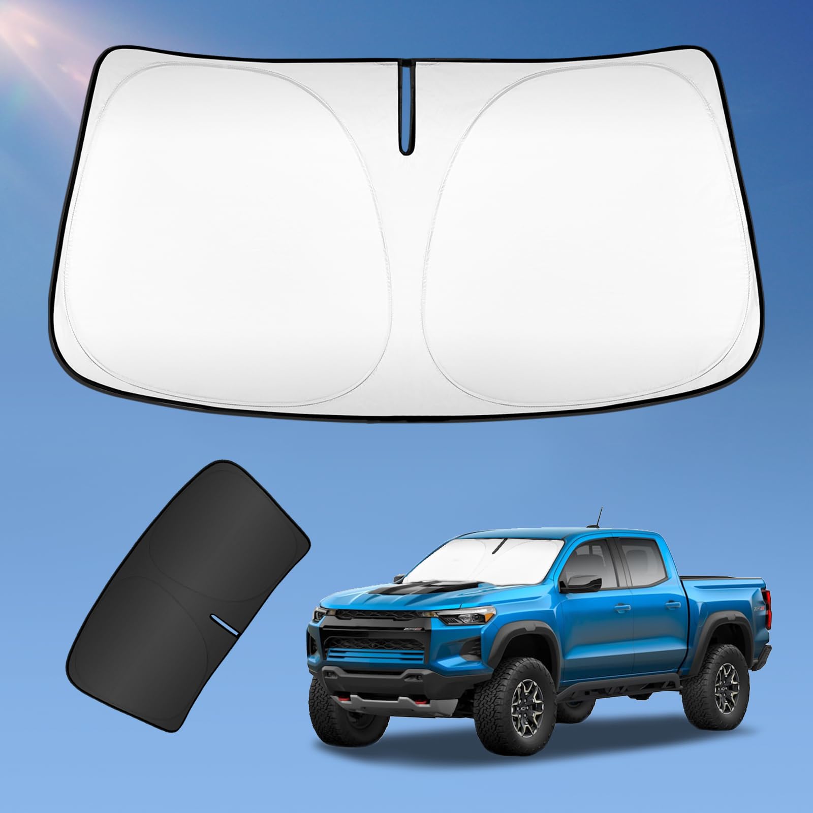 Sun Shade Sunshade For Chevrolet Silverado 1500 2014-2019 Windshield Cover, 2-Layers Sun Shield 240T Sun Visor For Chevy Silvera