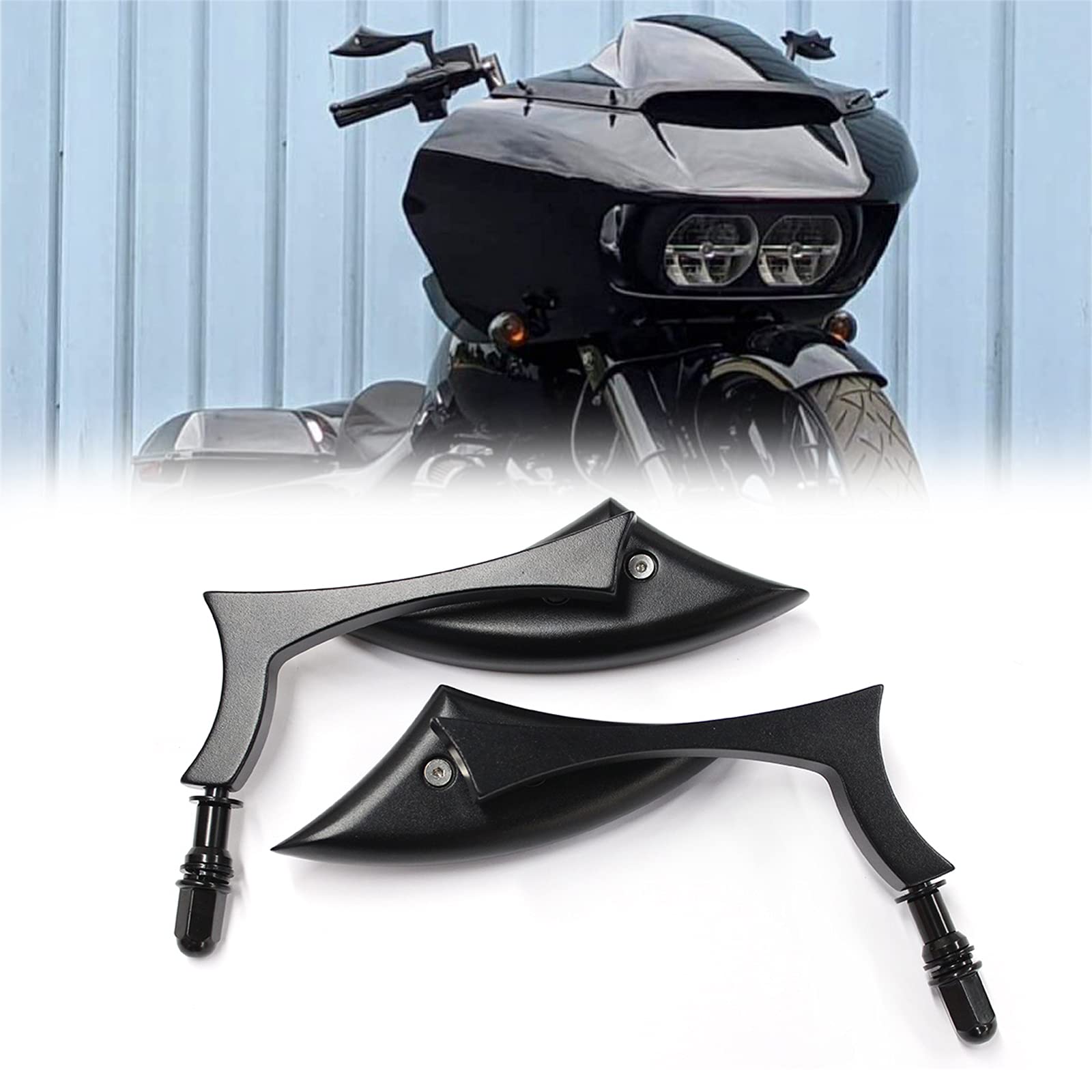 Black Motorcycle Sportster Mirrors For Harley Road King Street Electra Glide Road Glide Dyna Softail Rearview 1982-2018 2019 2020