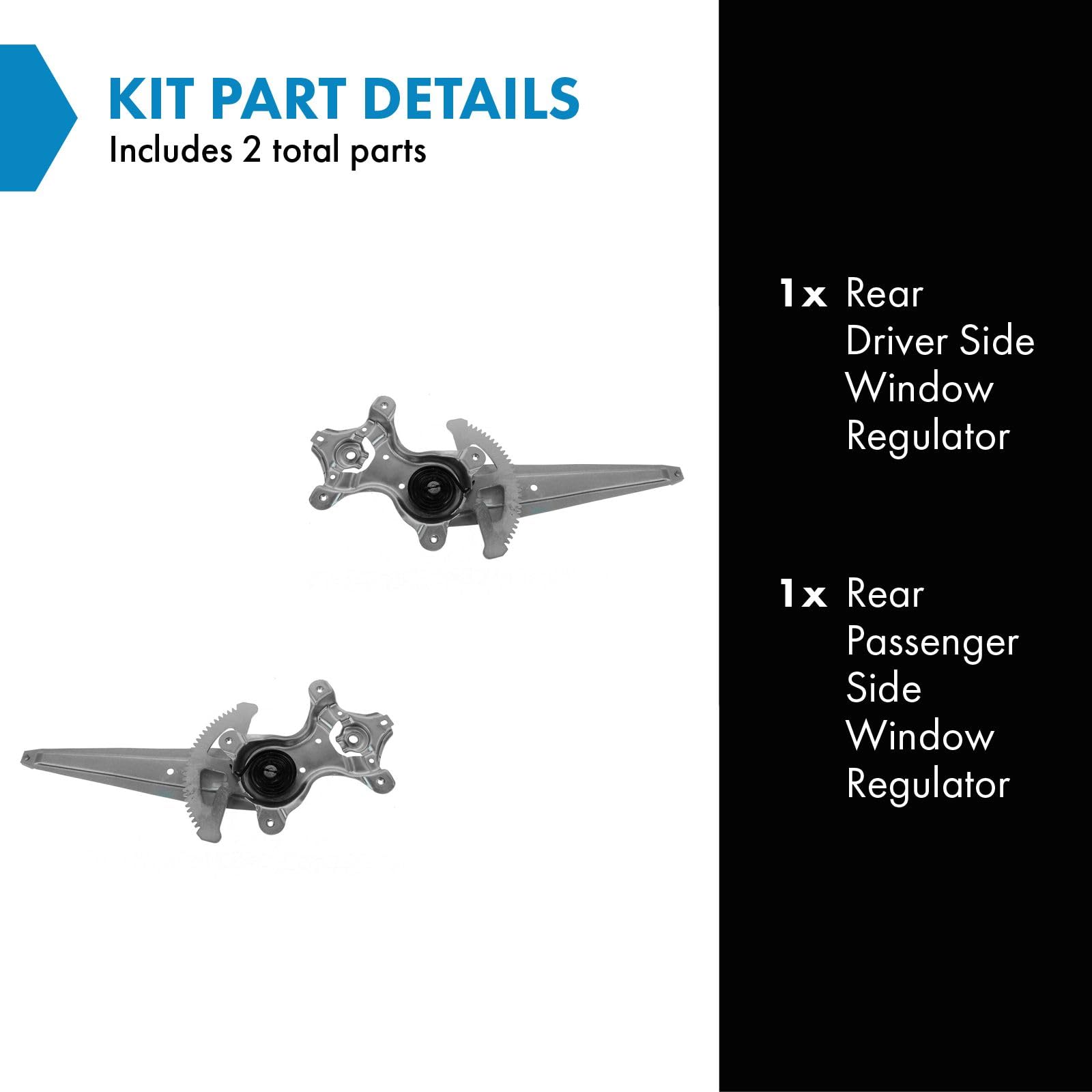 Trq Rear Power Window Regulator Set Compatible With 2002-2003 Lexus Es300 2004-2006 Es330
