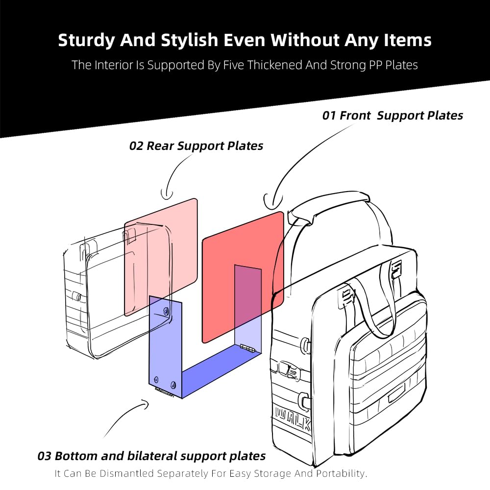 Rhinowalk Motorcycle Saddlebag Waterproof Luggage Bag Quick Release Motorcycle Side Bag 25L Fits Most Adventure and Sports Bike