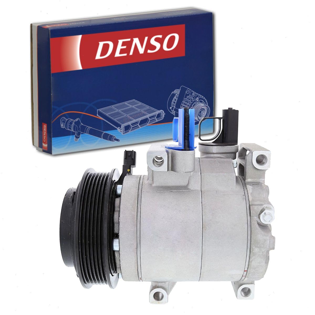 Denso 471-6077 New AC Compressor with Clutch, 1 Pack