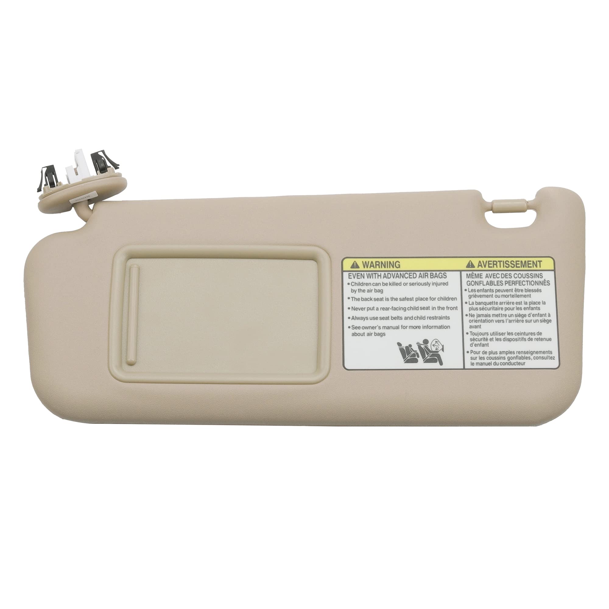 Dasbecan Front Left Driver Side Sun Visor With Vanity Light Compatible With Toyota Rav4 2006-2013 Replace 74320-42501-B3 (Beige)