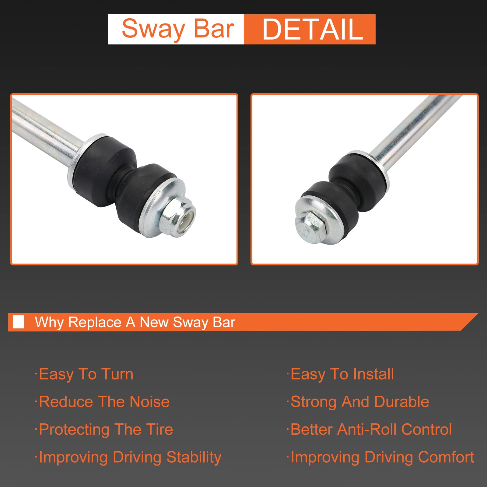 K7275 Front Sway Bar Link Kit Compatible With 1994-2002 Ram 2500 3500 1500 ? 1995-2010 Explorer ? 1998-2011 Ranger