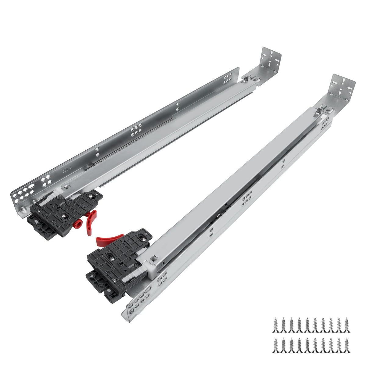 Lontan 6 Pair 18 Inch Undermount Drawer Slides Soft Close Full Extension Drawer Slides With 3D Adjustable Lock Device And Rear Mounting Brackets,Concealed Bottom Mount Drawer Runners, 100 Lb Capacity