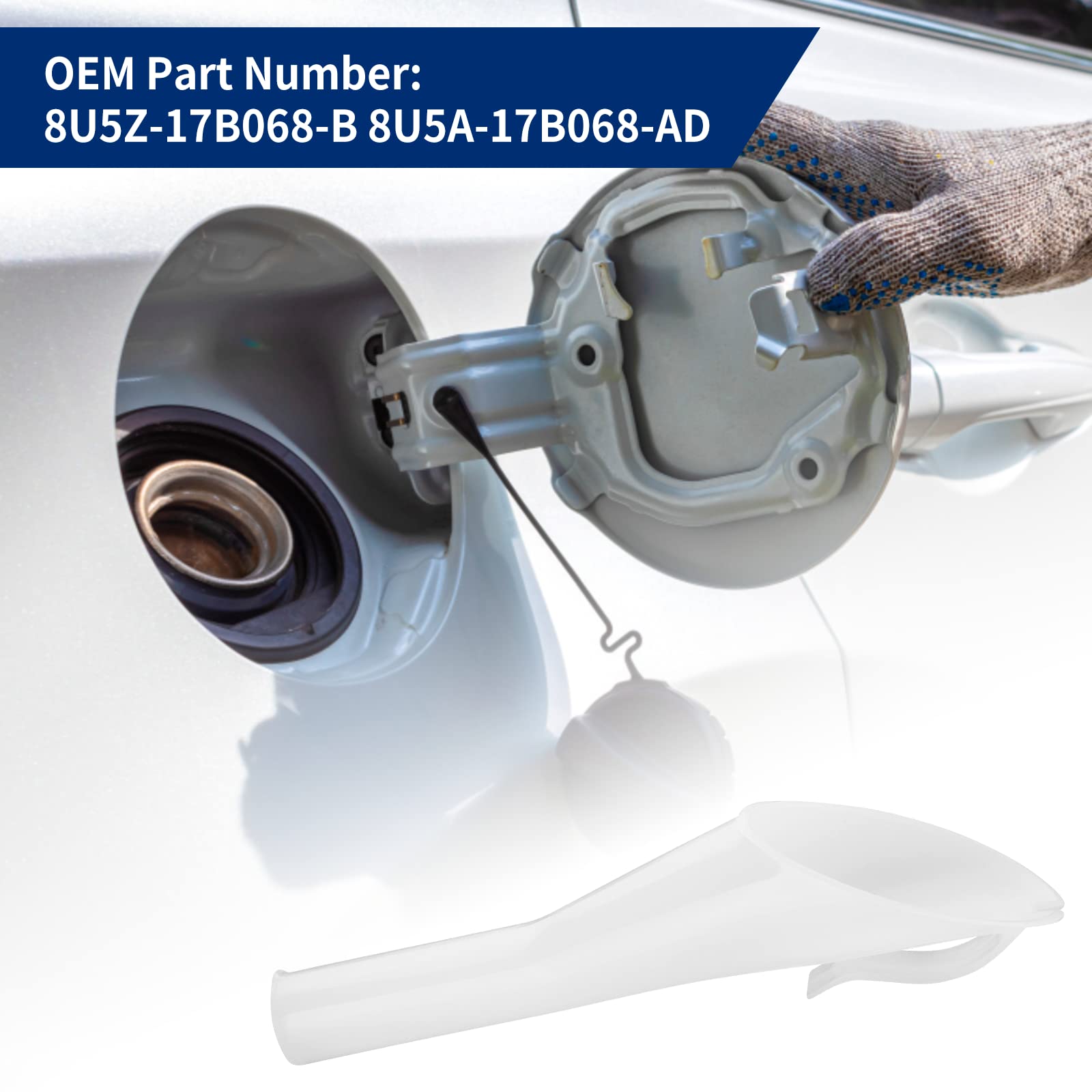 Fuel Filler Funnel For Ford Focus F150 Mercury Lincoln, Replacement Part# 8U5Z-17B068-B 8U5A-17B068-Ad Ford Fuel Tank Filler Tube Neck Sleeve