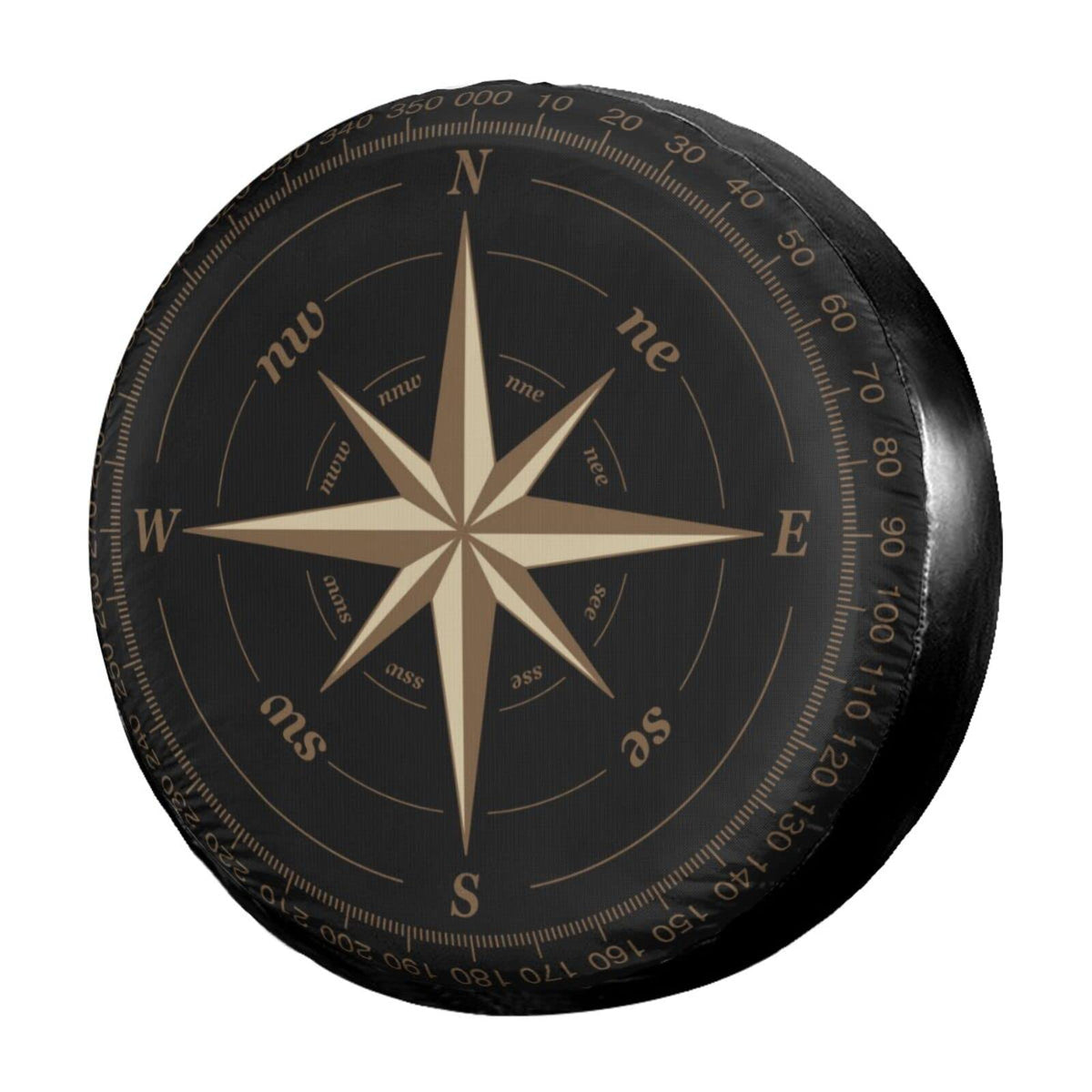 Foruidea Compass Rose Black Spare Tire Cover Dust-Proof Wheel Tire Cover Fit Tra WBCARB088T77KKF