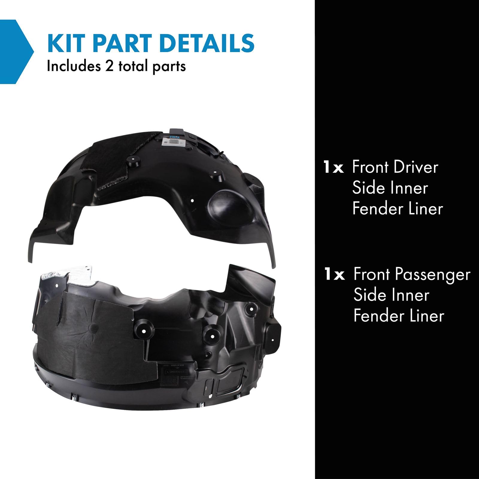 Trq Front Inner Fender Liner Set Compatible With 2019-2022 Ram 2500 3500 Ch1248208 Ch1249208