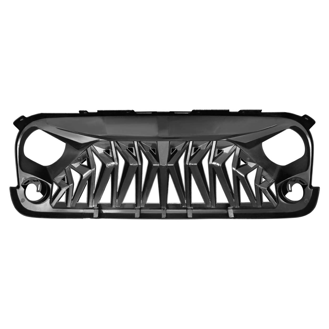 Allinoneparts Matte Black Front Grill, Shark Grille Compatible With 2007-2018 Jeep Wrangler Rubicon Sahara Sport Jk Jku