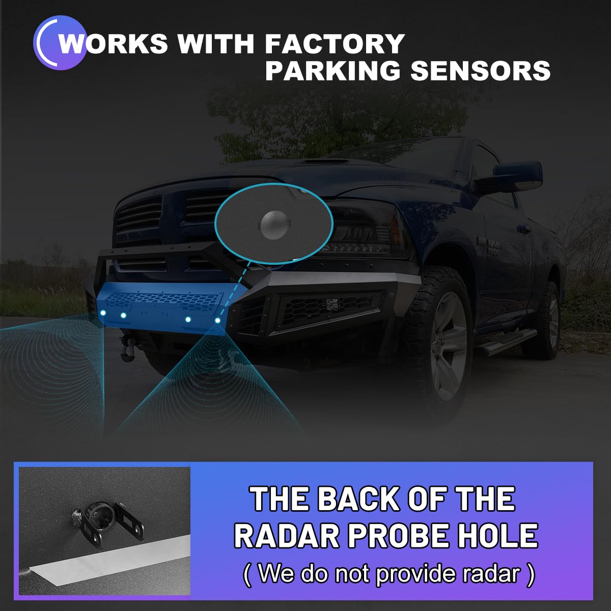 WOLFSTORM Front Bumper Compatible With 2013-2018 Dodge RAM 1500 and 2019-2024 RAM 1500 Classic (Excluding Warlock) Pickup Truck