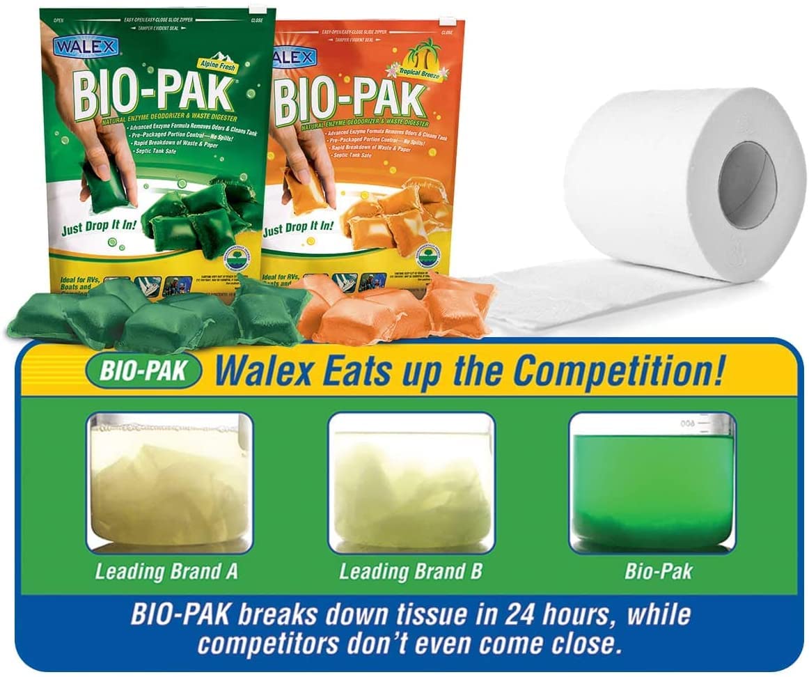 Walex BIO-11530 Bio-Pak Natural Holding Tank Deodorizer and Waste Digester, (Pack of 10)