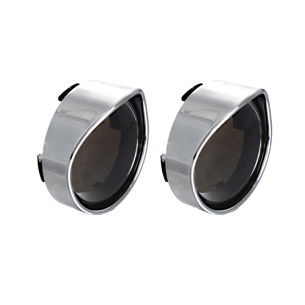 Nthreeauto Smoked Bullet Turn Signal Light Lens Cover With Chrome Visors Compatible With Harley Dyna Sportster Street Electra Glide Road King Fatboy