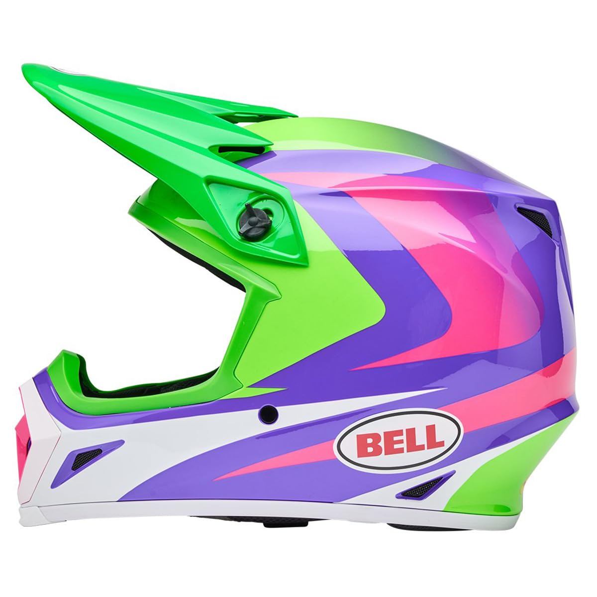 Bell Mx-9 Mips Dirt Helmet (Gloss Jackal Hi-Viz Green/Purple - Large)