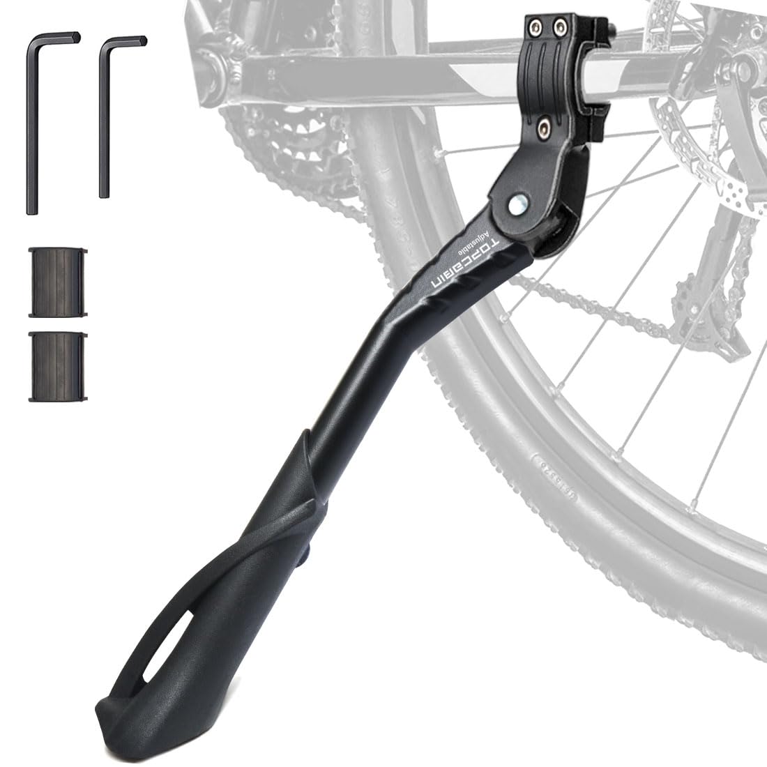 TOPCABIN Aluminum Alloy Bicycle Kickstand - Adjustable, Rear Side/Center Mount f WBCARB0CTJPZZXC