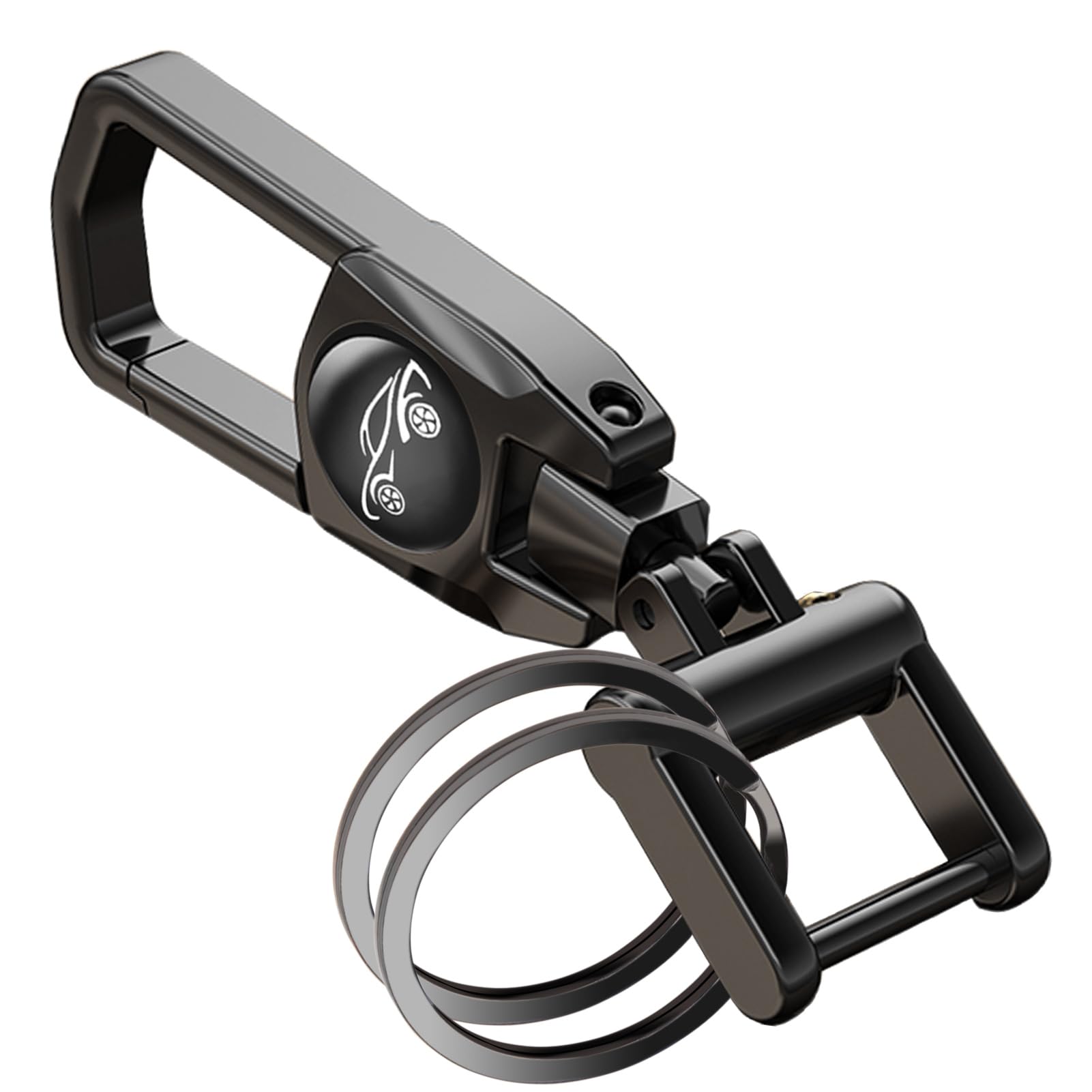 Juedarli Metal Car Fob Keychain,Heavy Duty Key Chain With 2 Detachable Key Rings,Key Holder Clip For Keychains Accessories Men A