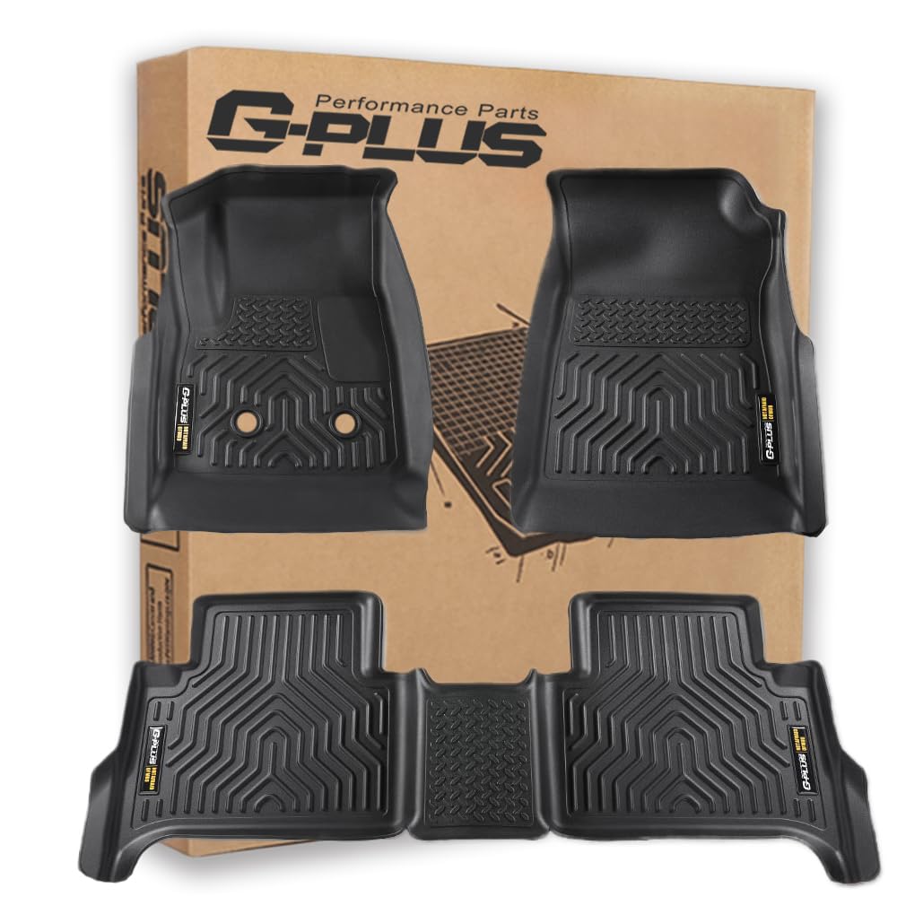 G-PLUS TPE Floor Mats Floor Liners Compatible with Chevy Colorado Crew Cab 2015-2022,Fit GMC Canyon Crew Cab 2015-2022 Black Car